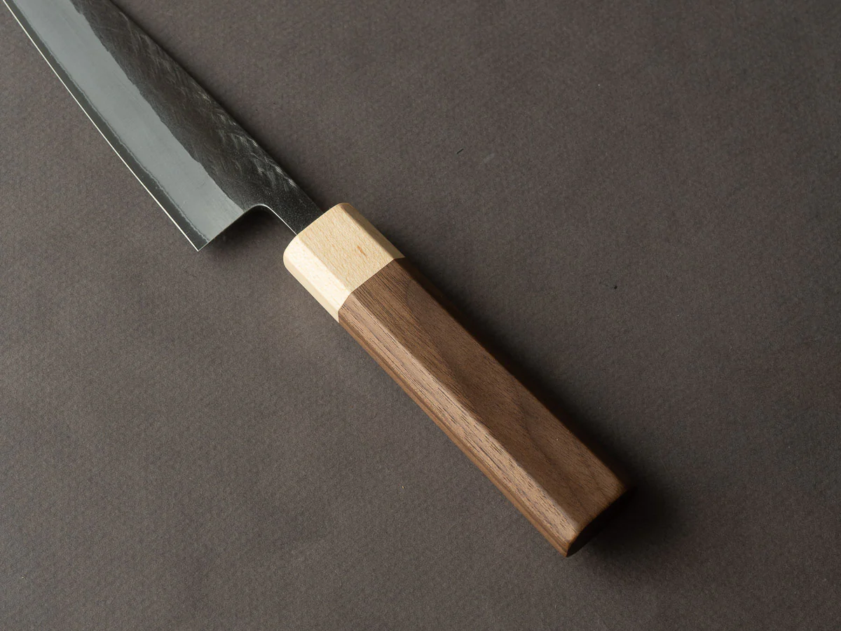 Hitohira - TD - Blue #2 - Stainless Clad - Kurouchi - Petty - 135mm - Walnut Handle - Image 4