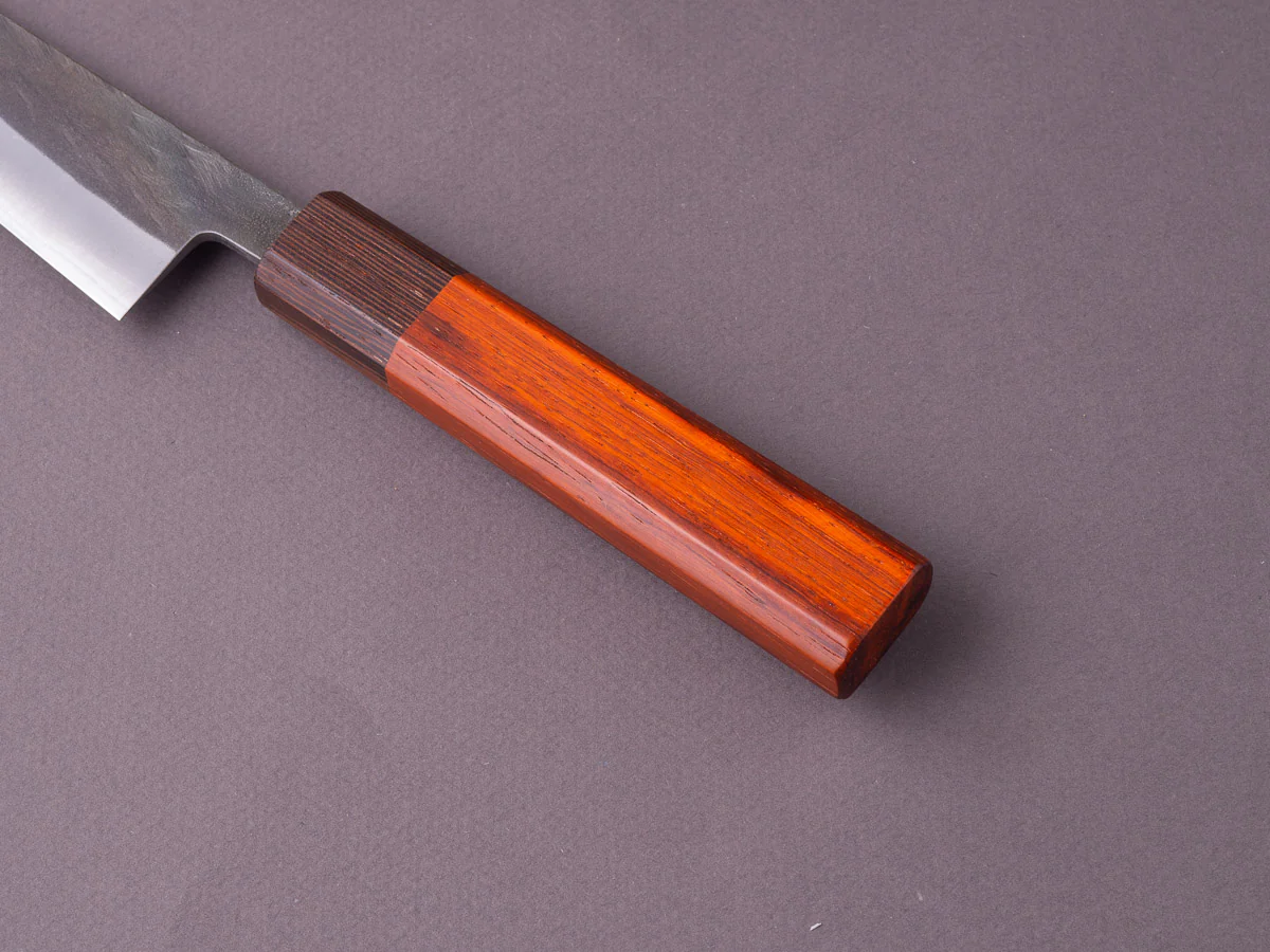 Hitohira - TD - Blue #2 - Stainless Clad - Kurouchi - Honesuki Kaku - 150mm - Padauk Handle - Image 5