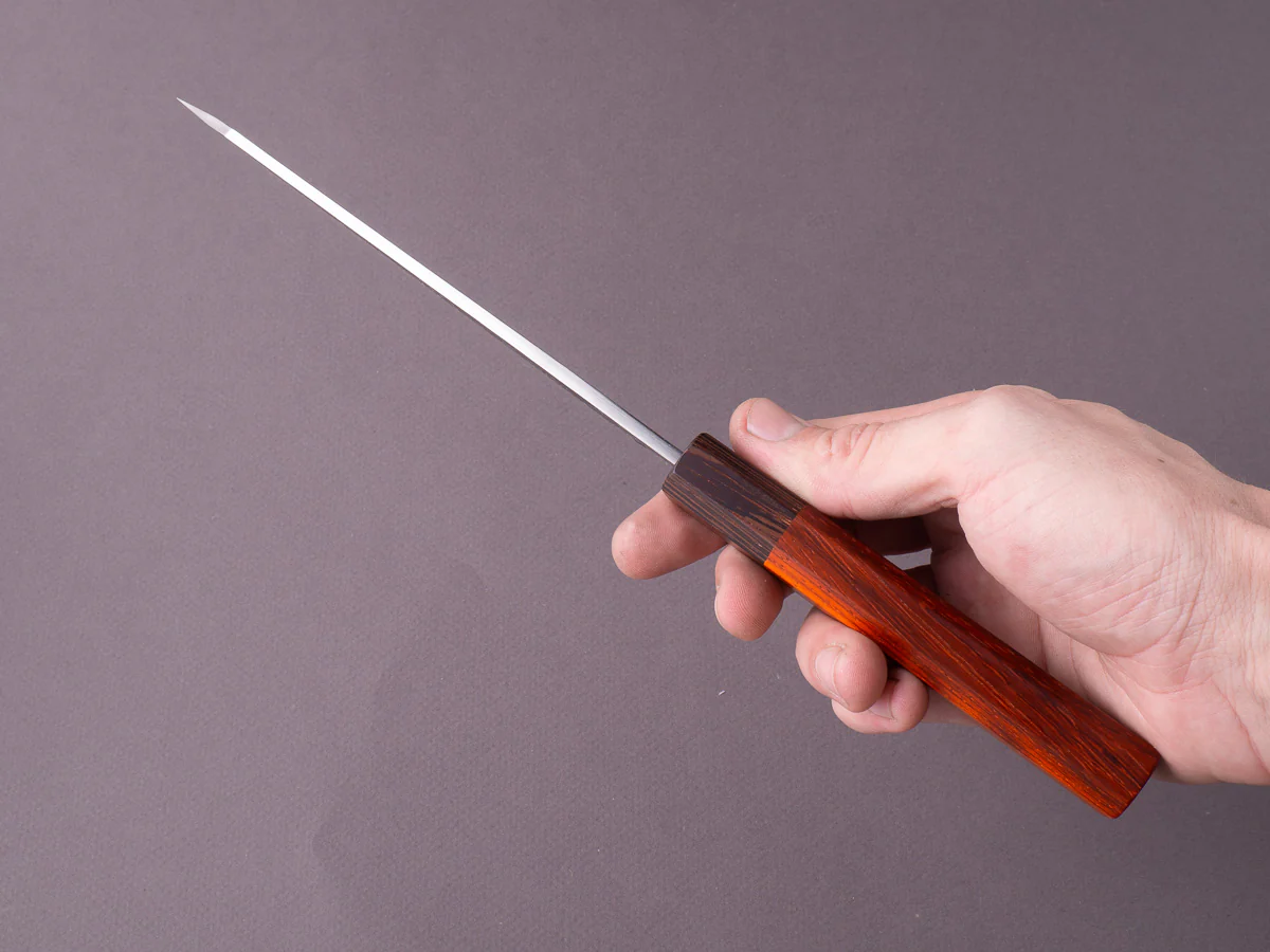 Hitohira - TD - Blue #2 - Stainless Clad - Kurouchi - Honesuki Kaku - 150mm - Padauk Handle - Image 8