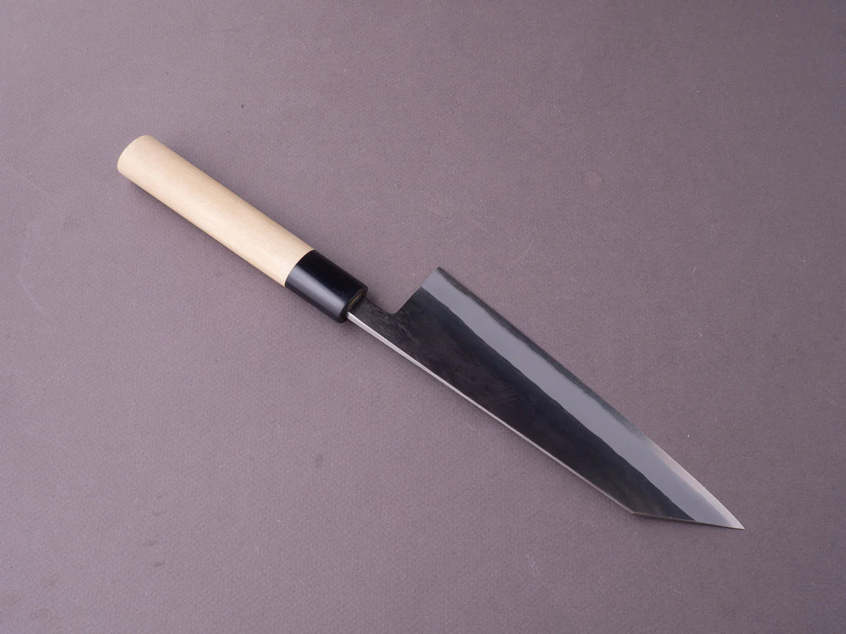 Hitohira - TD - Blue #2 - Stainless Clad - Kurouchi - Bunka - 170mm - Magnolia D-Shaped Handle - Image 11