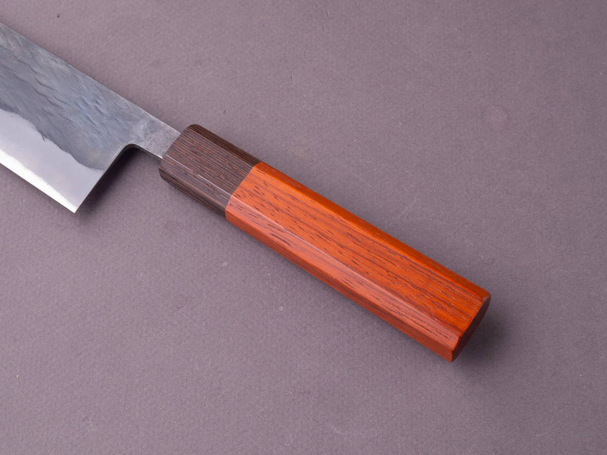 Hitohira - TD - Blue #2 - Stainless Clad - Kurouchi - Santoku - 165mm - Padauk Handle - Image 2