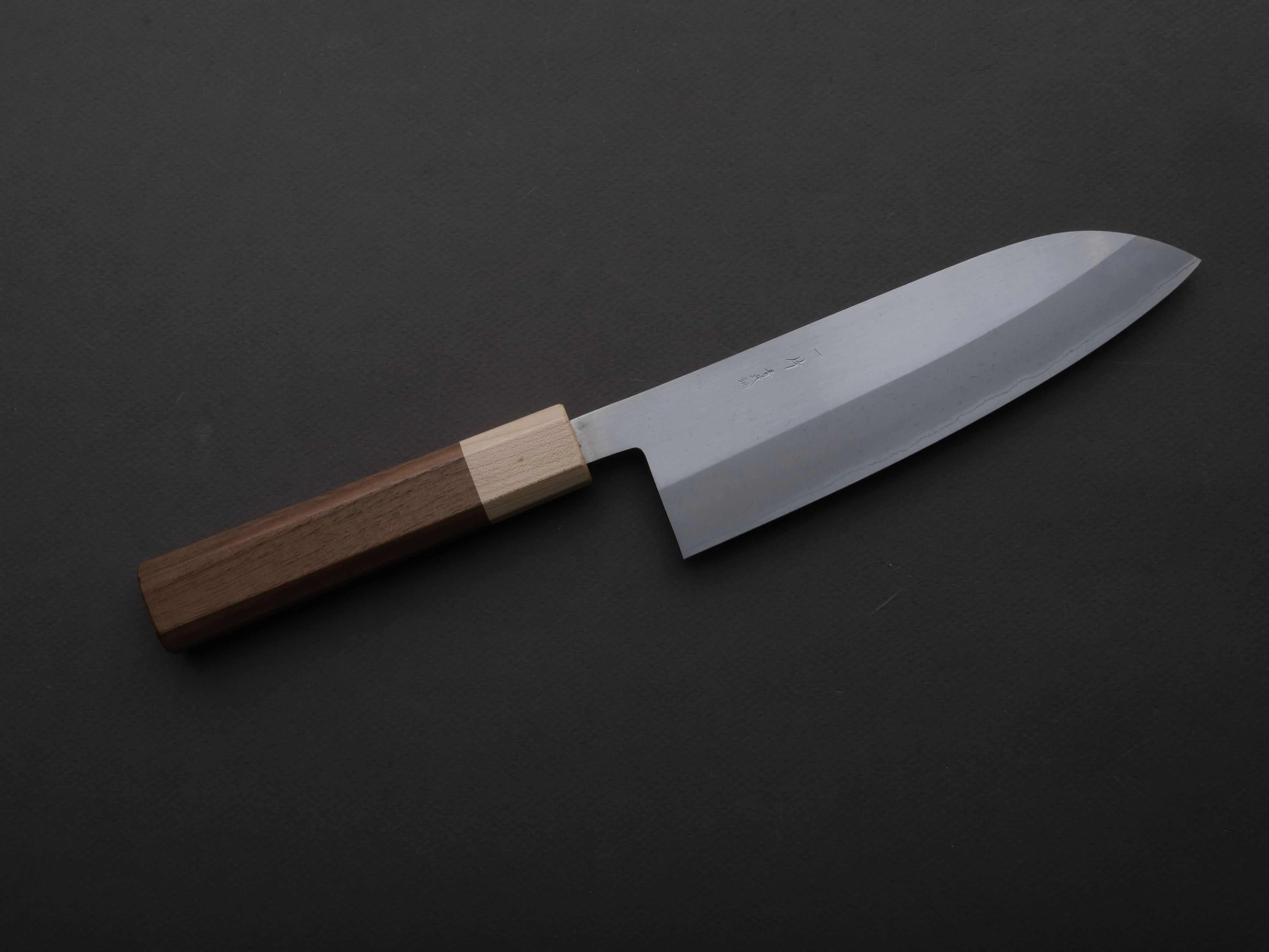Hitohira - TD - Blue #2 - Stainless Clad - Migaki - Santoku - 165mm - Walnut Handle