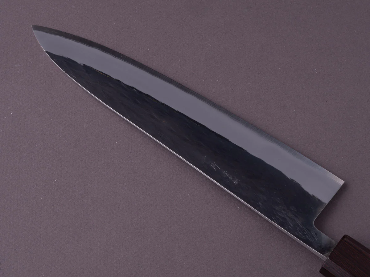 Hitohira - TD - Blue #2 - Stainless Clad - Kurouchi - Gyuto - 210mm - Padauk Handle - Image 4