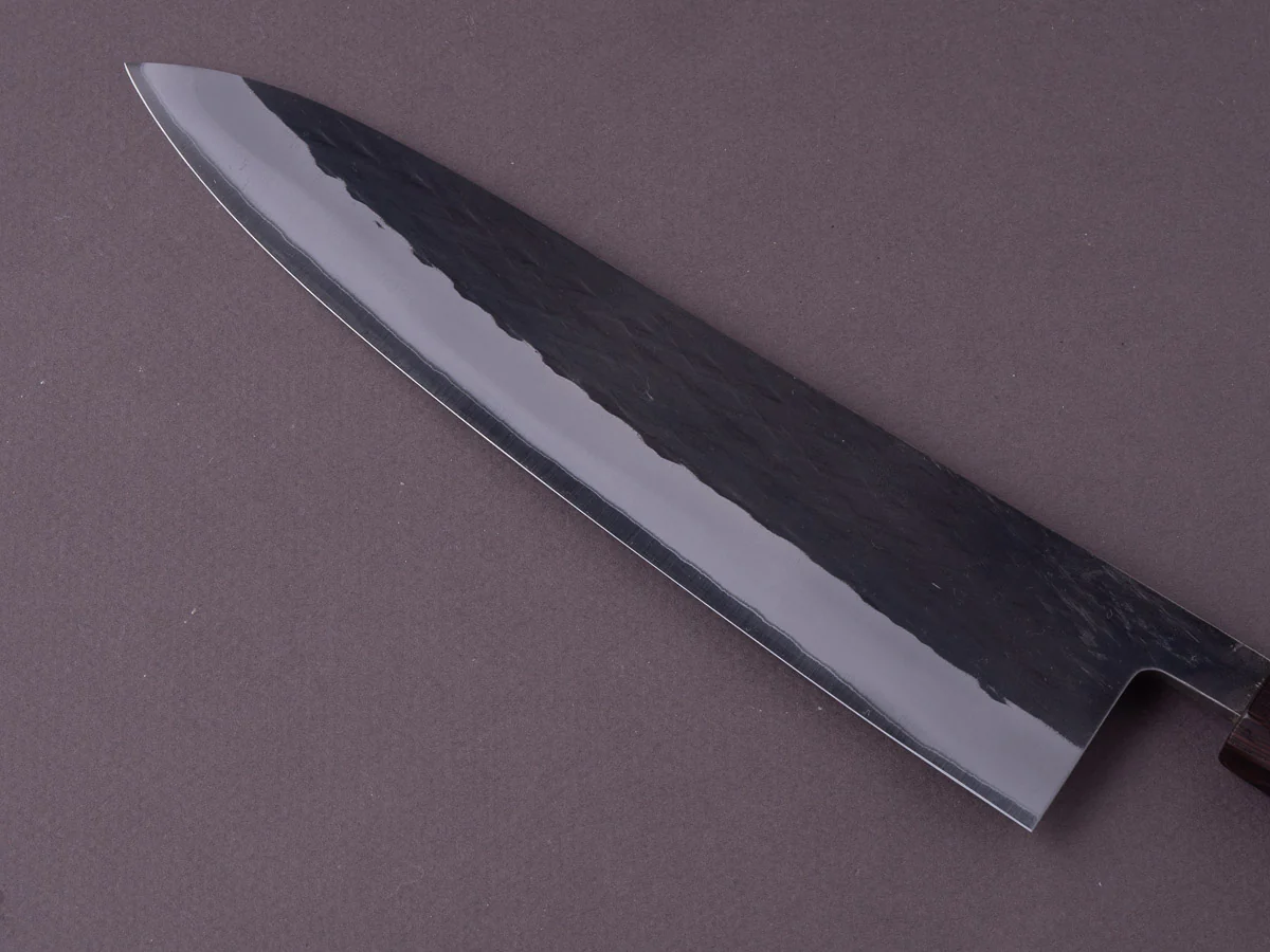 Hitohira - TD - Blue #2 - Stainless Clad - Kurouchi - Gyuto - 210mm - Padauk Handle - Image 5
