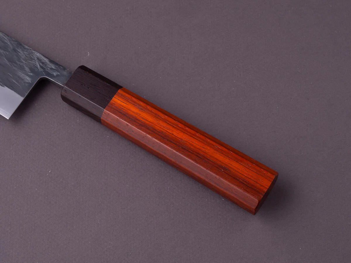 Hitohira - TD - Blue #2 - Stainless Clad - Kurouchi - Gyuto - 210mm - Padauk Handle - Image 6