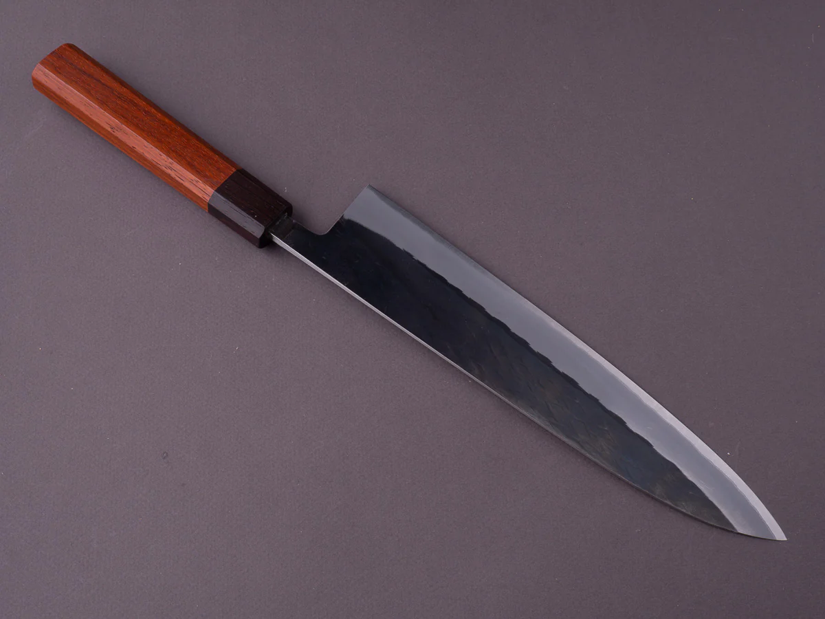 Hitohira - TD - Blue #2 - Stainless Clad - Kurouchi - Gyuto - 240mm - Padauk Handle - Image 3
