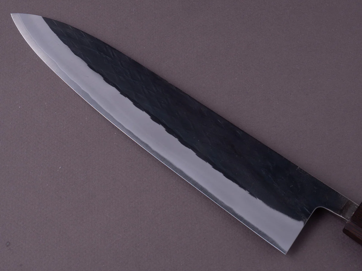 Hitohira - TD - Blue #2 - Stainless Clad - Kurouchi - Gyuto - 240mm - Padauk Handle - Image 5