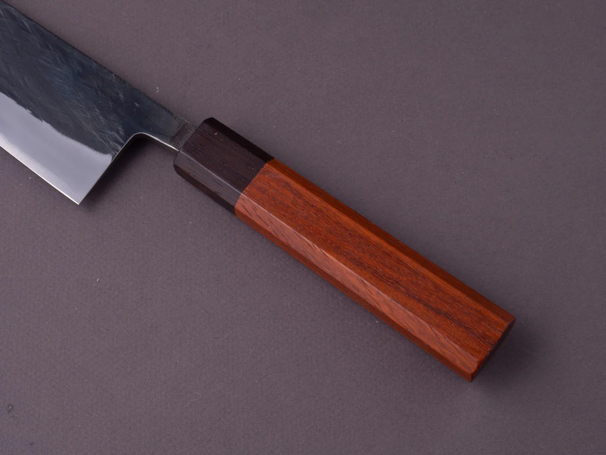 Hitohira - TD - Blue #2 - Stainless Clad - Kurouchi - Gyuto - 240mm - Padauk Handle - Image 6
