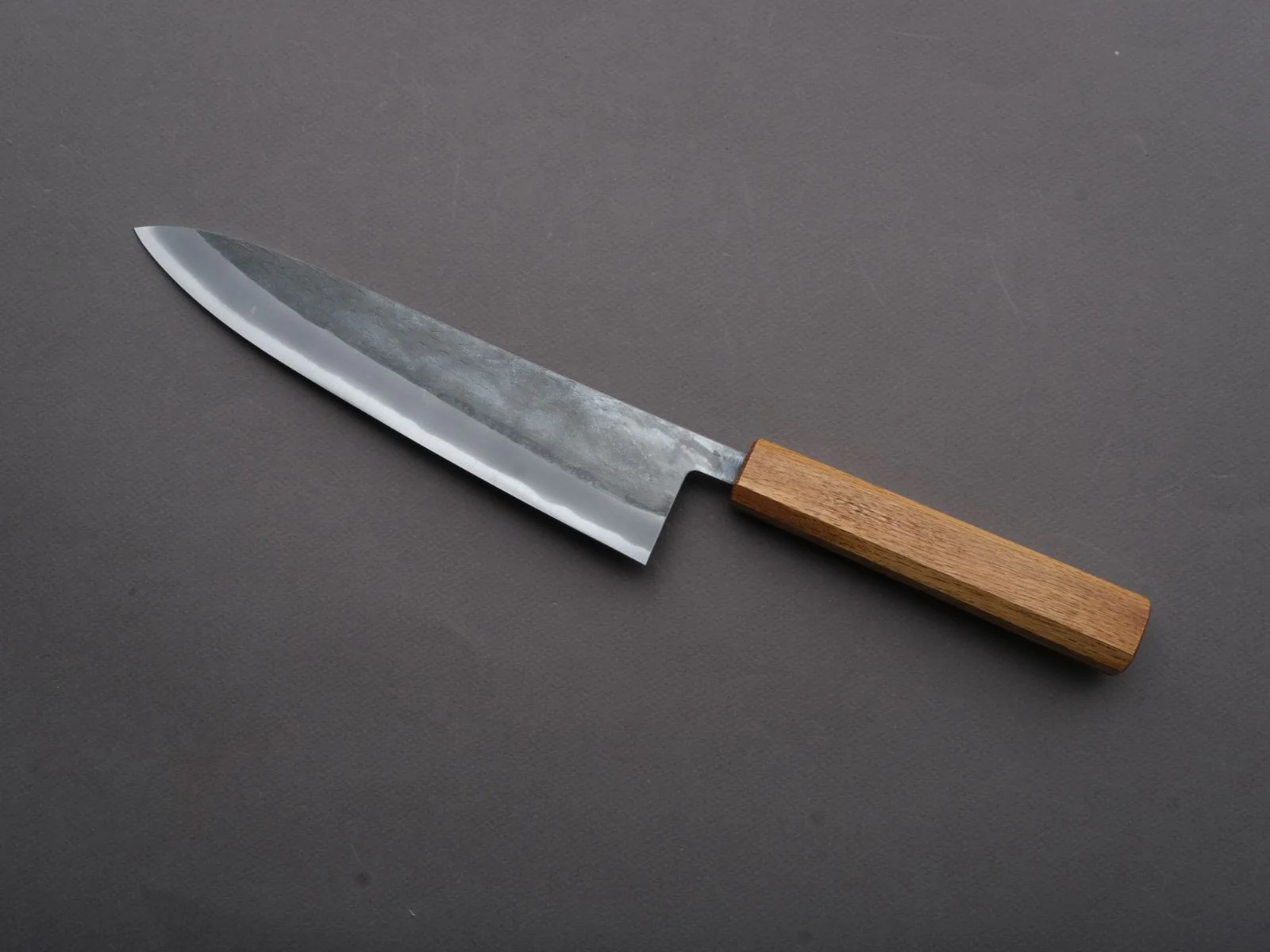 Hitohira - TD - Blue #2 - Stainless Clad - Kurouchi - Gyuto - 210mm - Oak Handle - Image 2