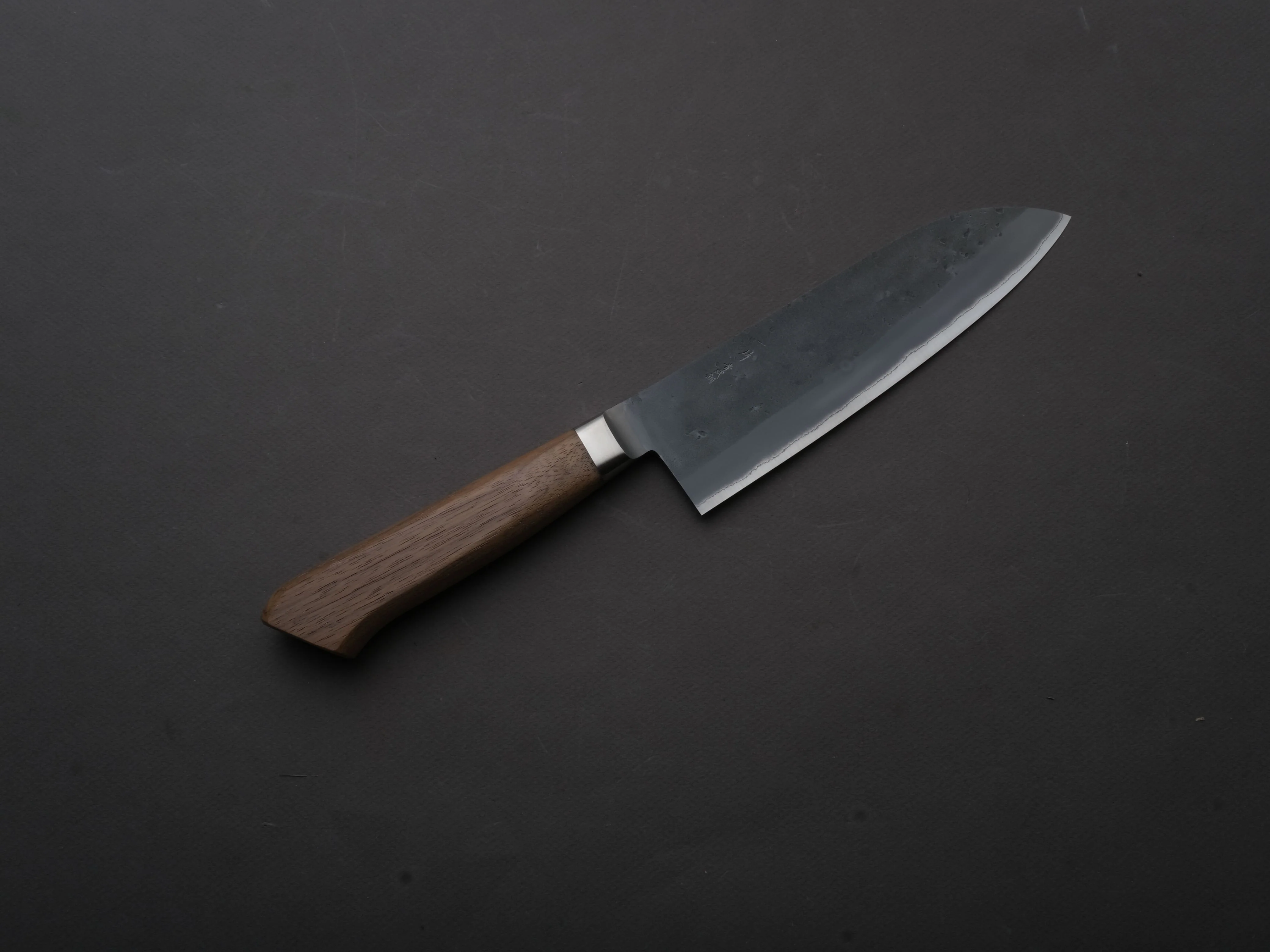 Hitohira - TD - Blue #2 - Stainless Clad - Nashiji - Santoku - 170mm - Walnut Western