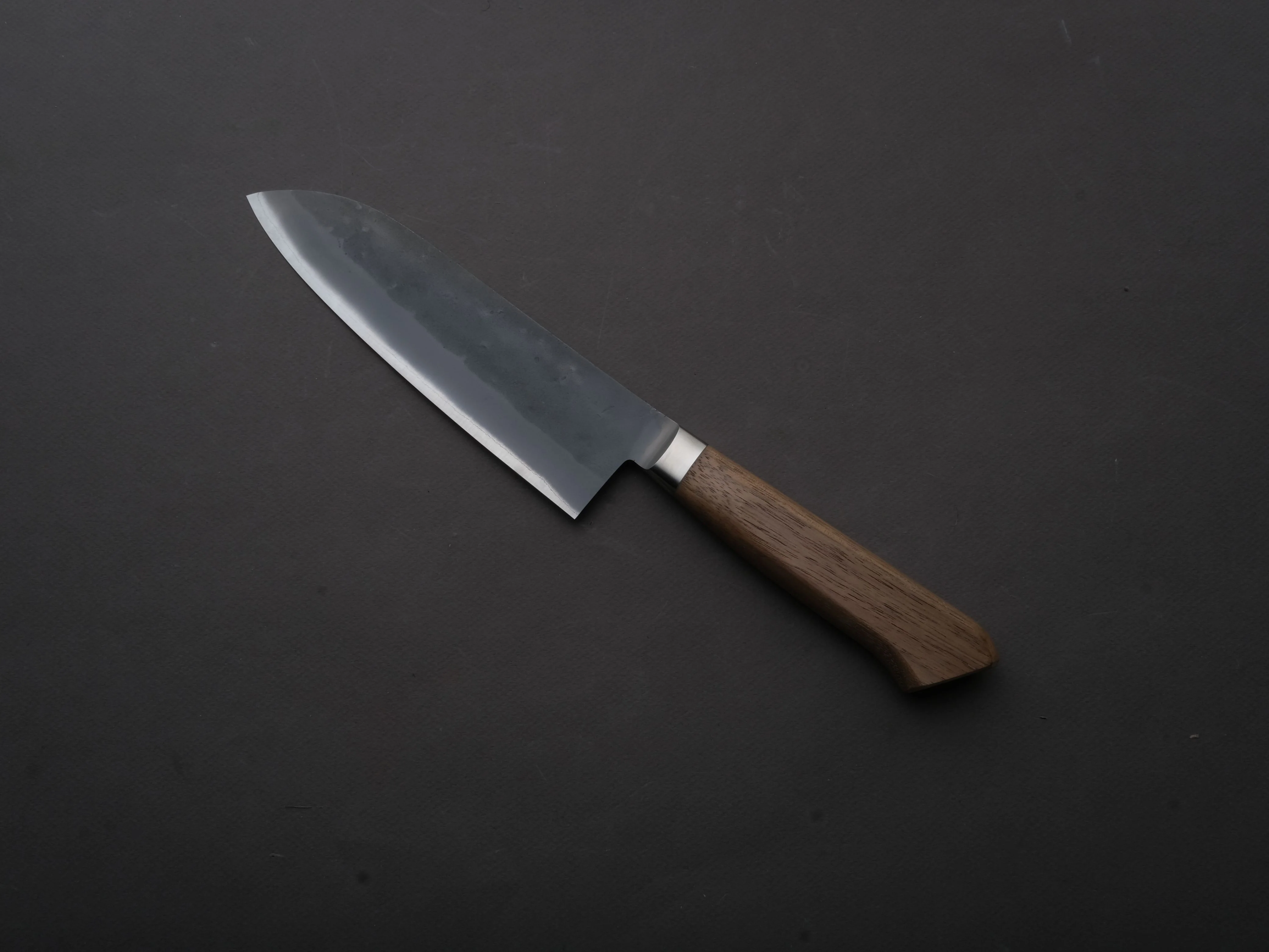 Hitohira - TD - Blue #2 - Stainless Clad - Nashiji - Santoku - 170mm - Walnut Western - Image 2