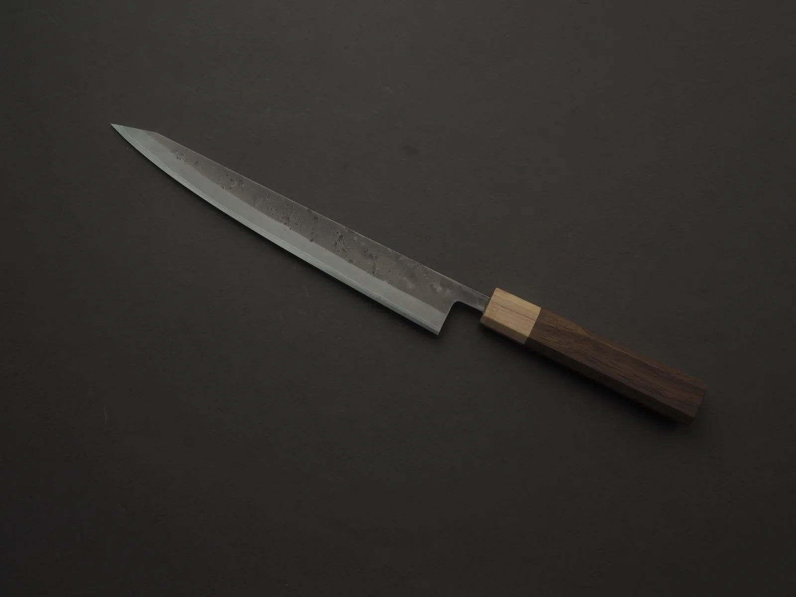 Hitohira - TD - Blue #2 - Stainless Clad - Nashiji - Sujihiki - 240mm - Walnut Handle - Image 2
