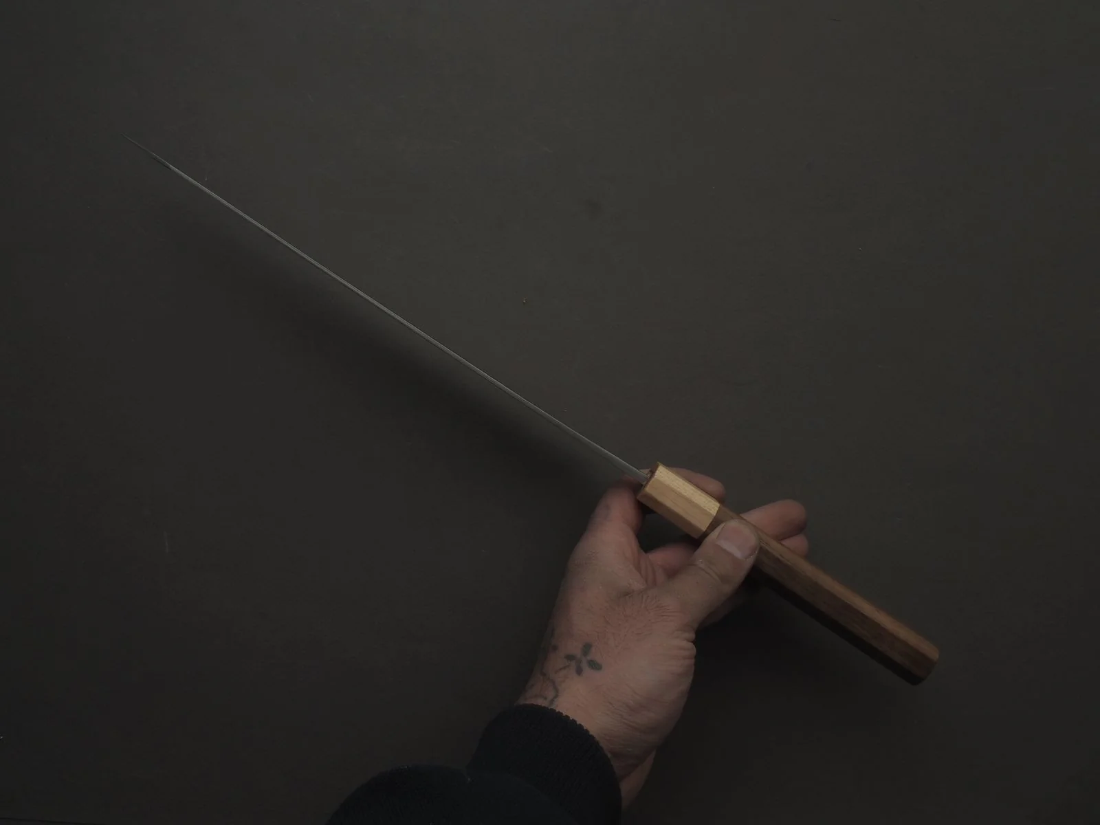 Hitohira - TD - Blue #2 - Stainless Clad - Nashiji - Sujihiki - 240mm - Walnut Handle - Image 5
