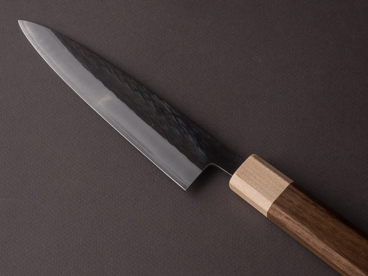 Hitohira - TD - Blue #2 - Stainless Clad - Tsuchime - Gyuto - 165mm - Walnut Handle - Image 3