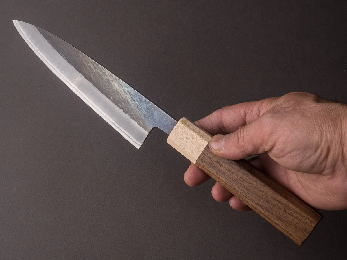 Hitohira - TD - Blue #2 - Stainless Clad - Tsuchime - Gyuto - 165mm - Walnut Handle - Image 6