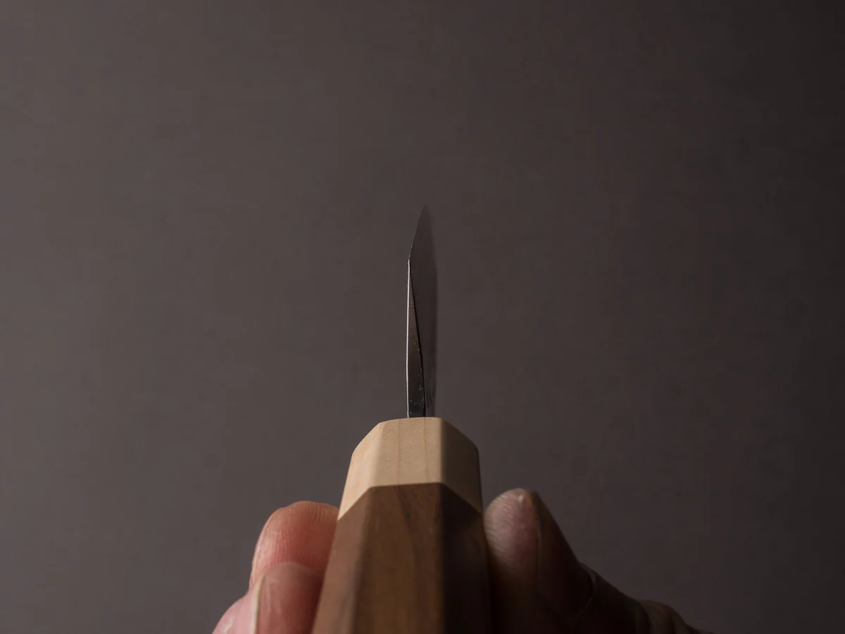 Hitohira - TD - Blue #2 - Stainless Clad - Tsuchime - Gyuto - 165mm - Walnut Handle - Image 8