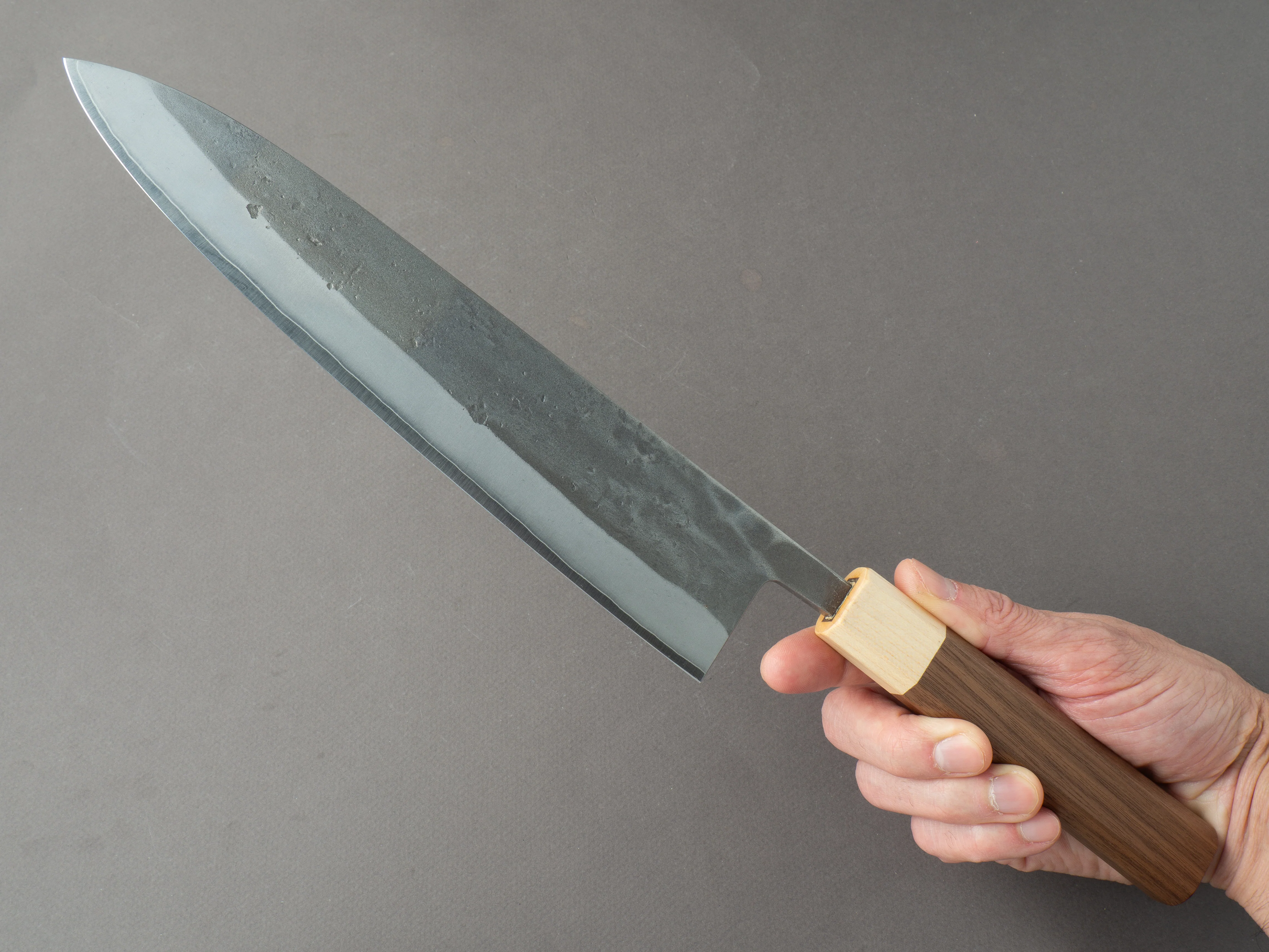 Hitohira - TD - SLD - Nashiji - Gyuto - 240mm - Walnut Handle - Image 6