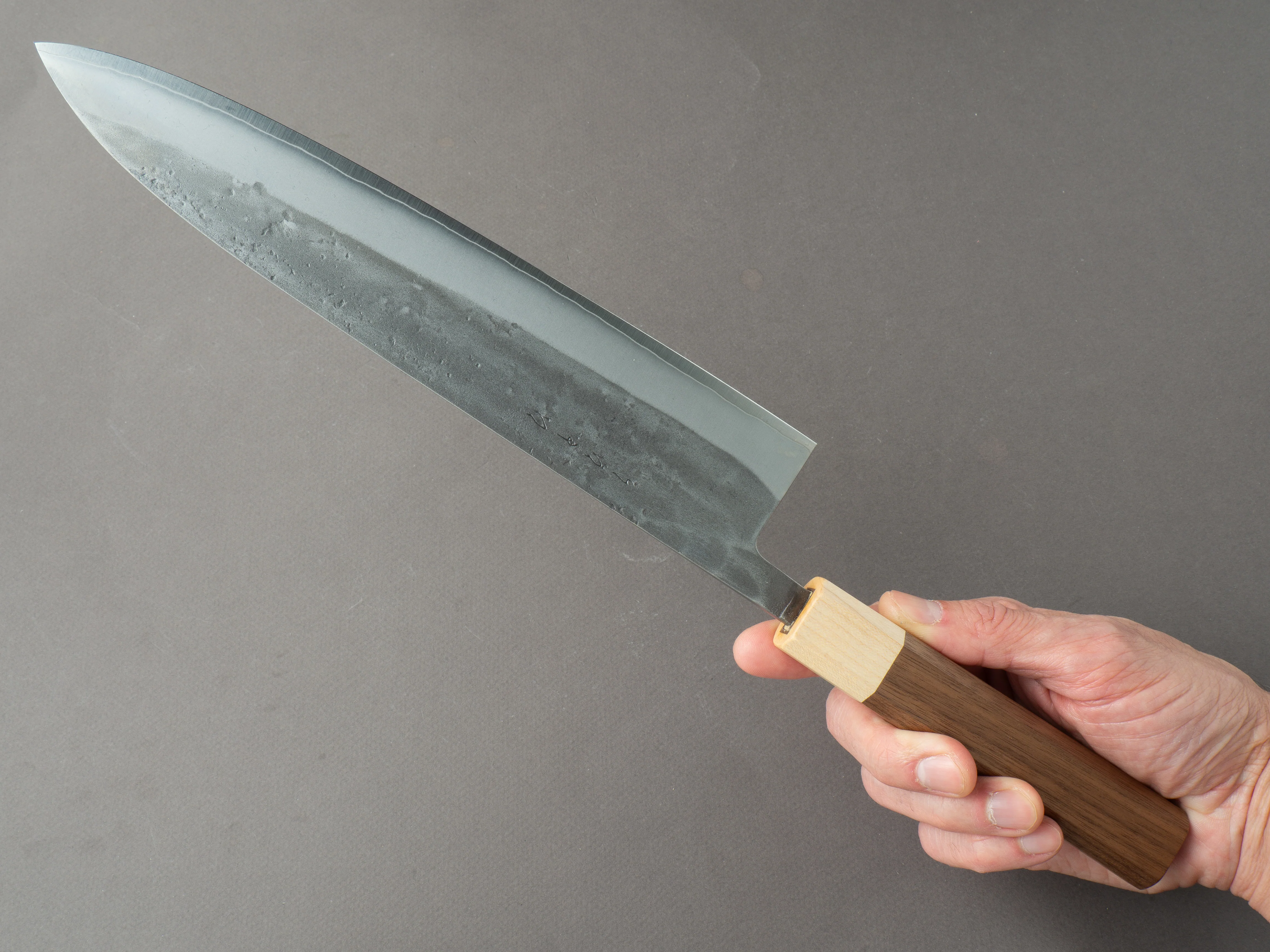 Hitohira - TD - SLD - Nashiji - Gyuto - 240mm - Walnut Handle - Image 7