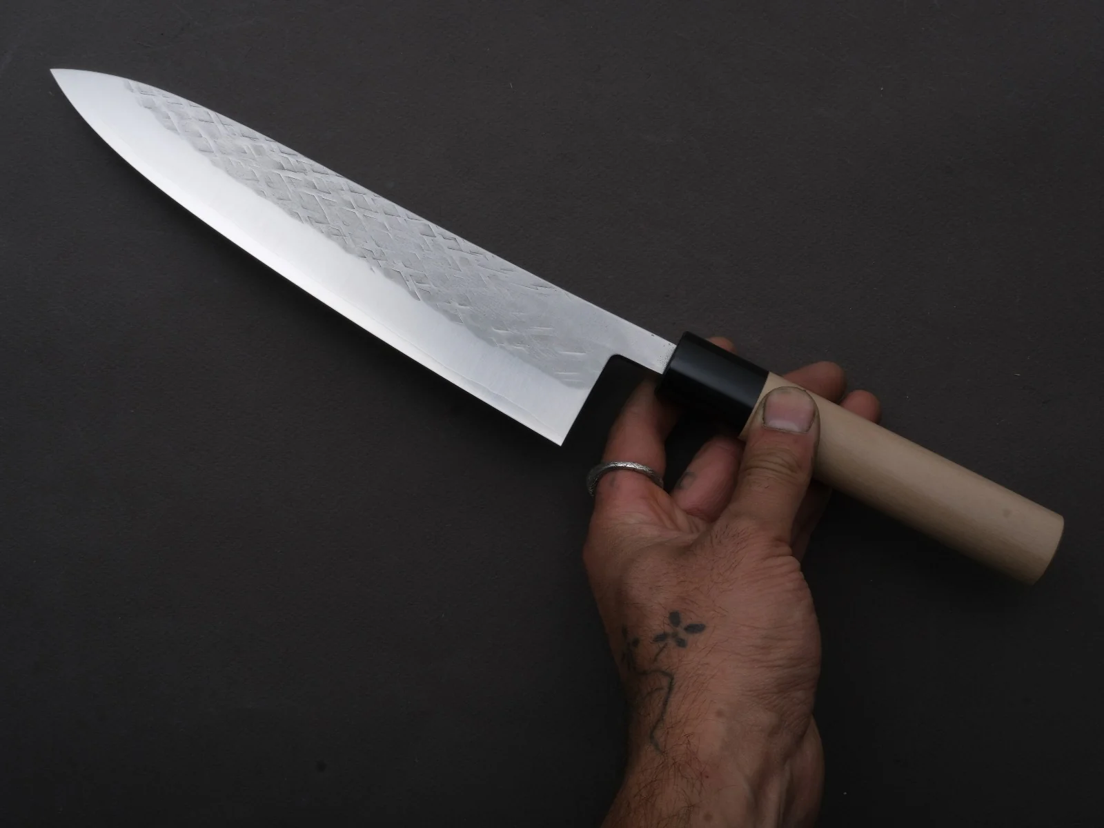 Hitohira - TD - SLD - Tsuchime - Gyuto - 210mm - Magnolia Wood Handle - Image 4