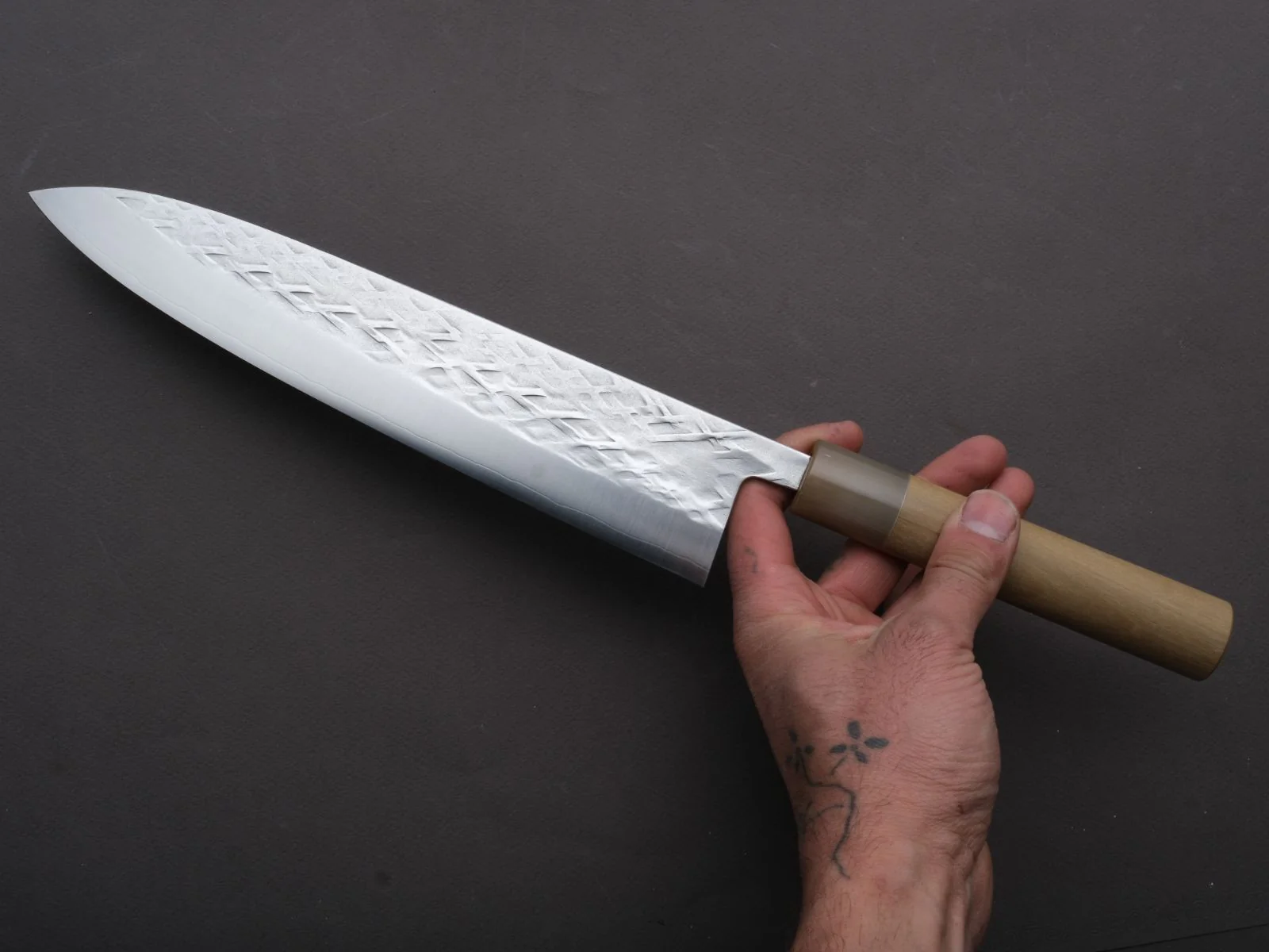 Hitohira - TD - SLD - Tsuchime - Gyuto - 240mm - Magnolia Wood Handle - Image 4