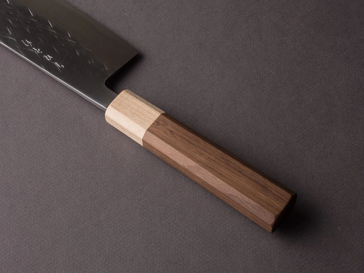 Hitohira - TD - SLD - Tsuchime - Nakiri - 165mm - Walnut Handle - Image 4