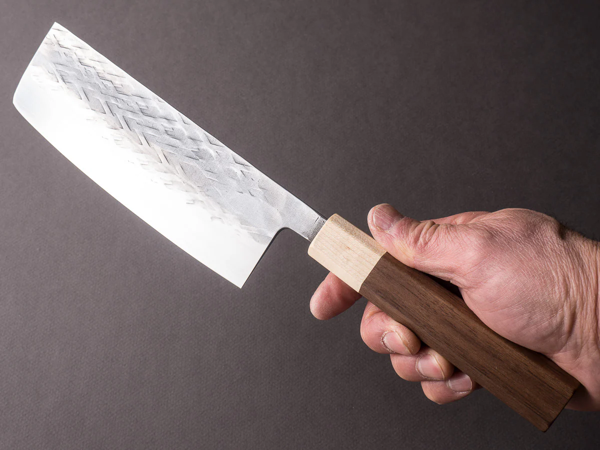 Hitohira - TD - SLD - Tsuchime - Nakiri - 165mm - Walnut Handle - Image 6
