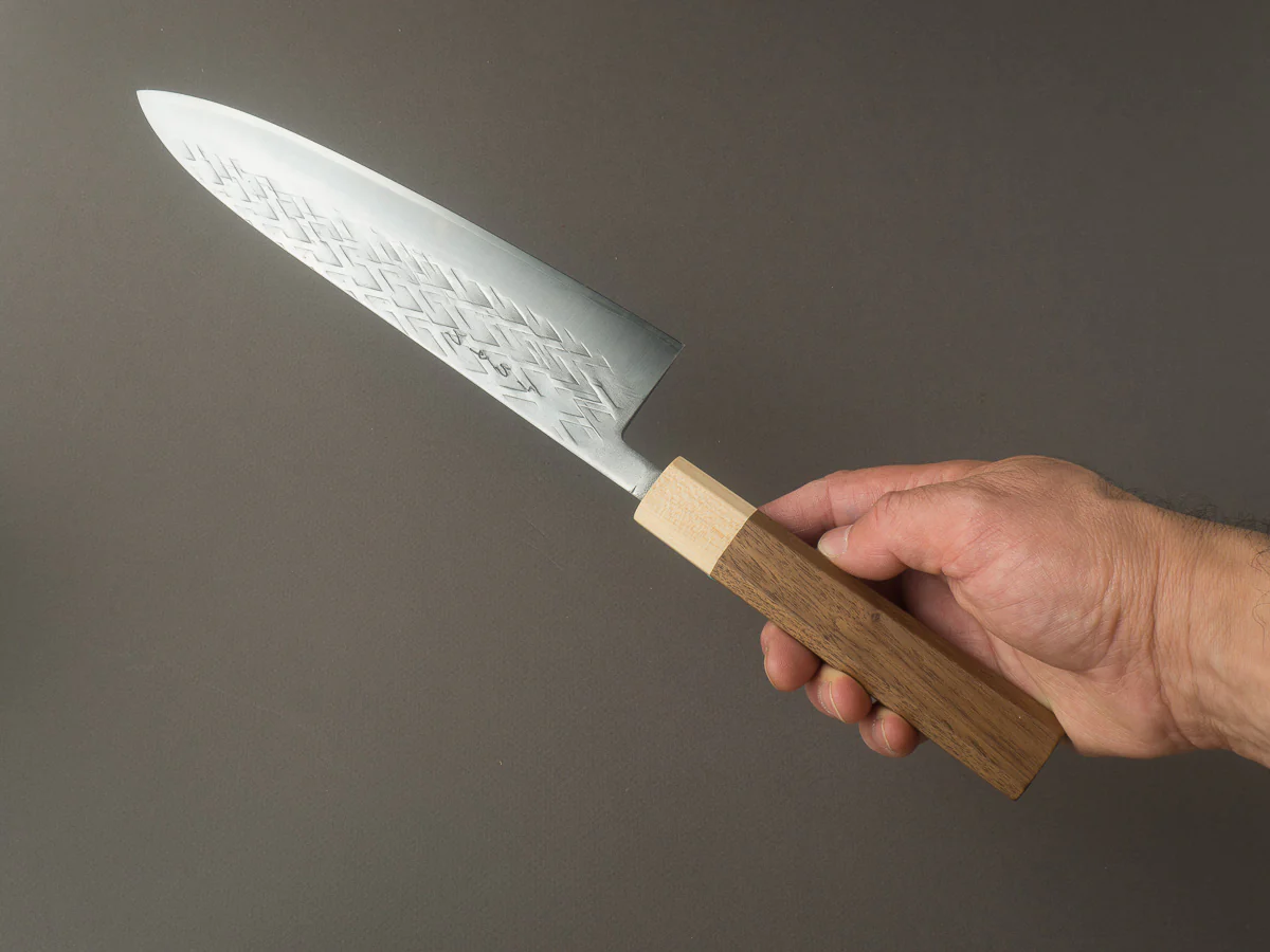 Hitohira - TD - SLD - Tsuchime - Gyuto - 210mm - Walnut Handle - Image 5