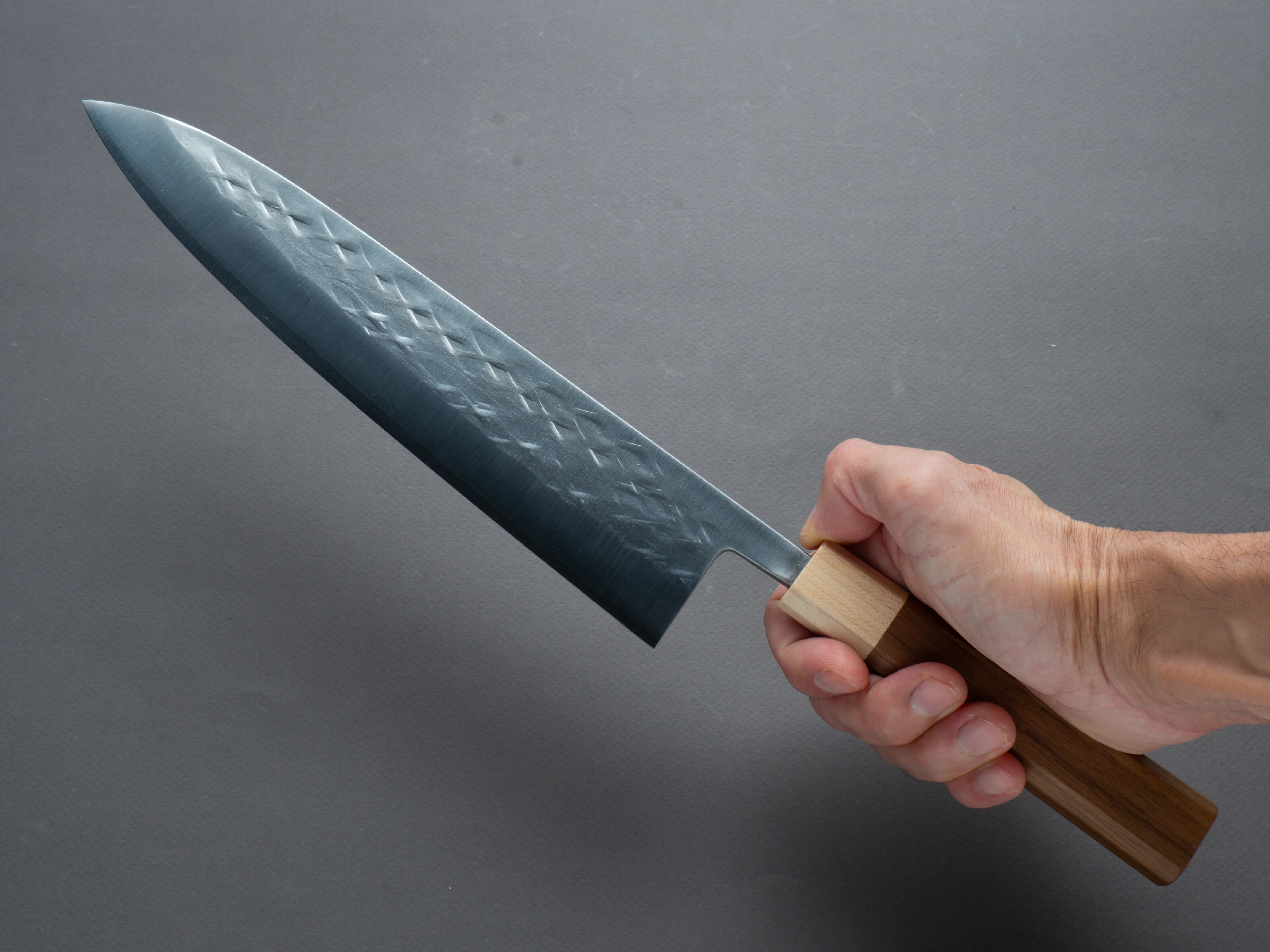 Hitohira - TD - SLD - Tsuchime - Gyuto - 240mm - Walnut Handle - Image 6