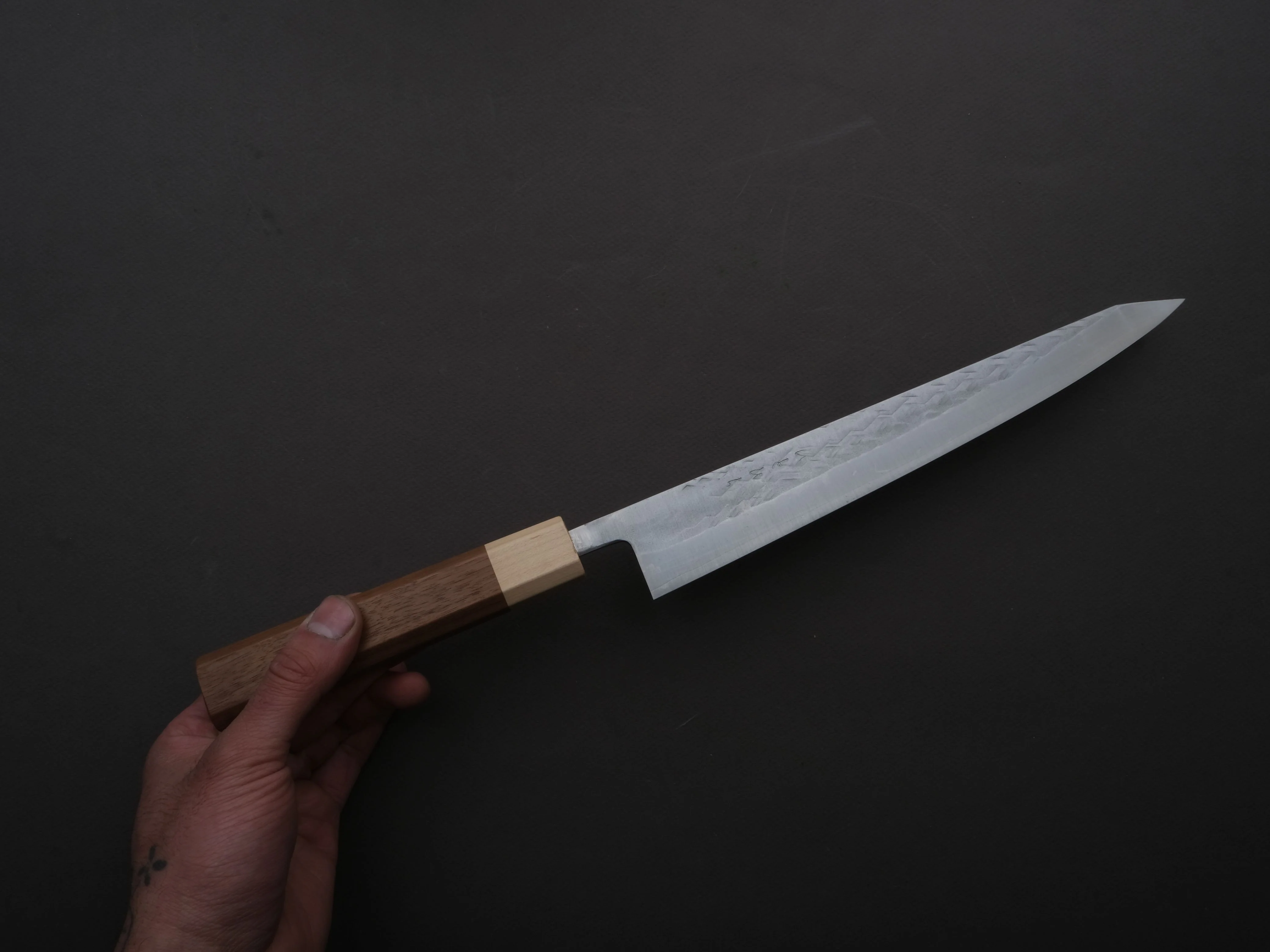Hitohira - TD - SLD - Tsuchime - Sujihiki - 240mm - Walnut Handle - Image 4