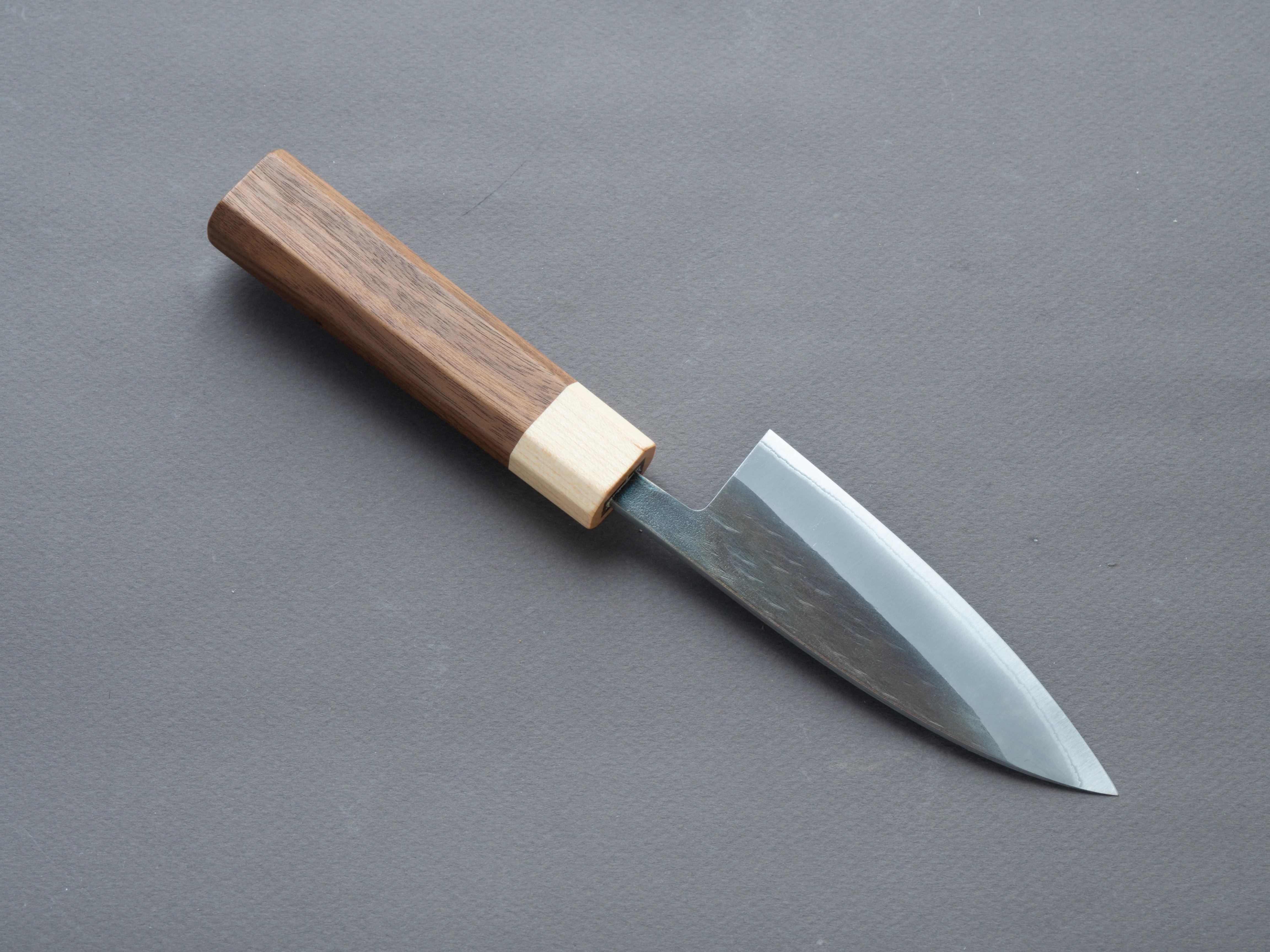 Hitohira - TD - Blue # 2 - Stainless Clad - Kurouchi - Petty - 105mm - Walnut Handle - Image 2
