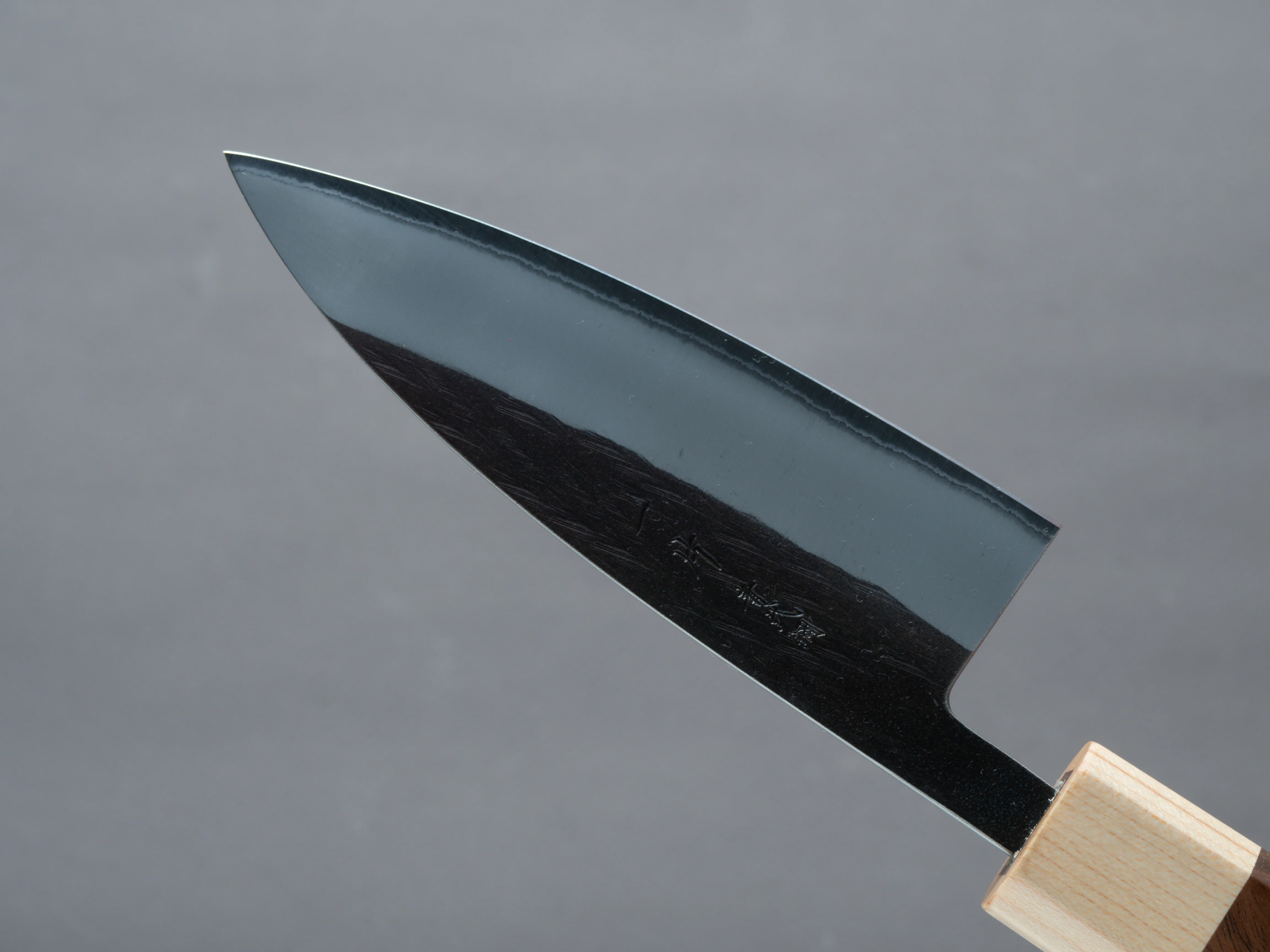 Hitohira - TD - Blue # 2 - Stainless Clad - Kurouchi - Petty - 105mm - Walnut Handle - Image 4