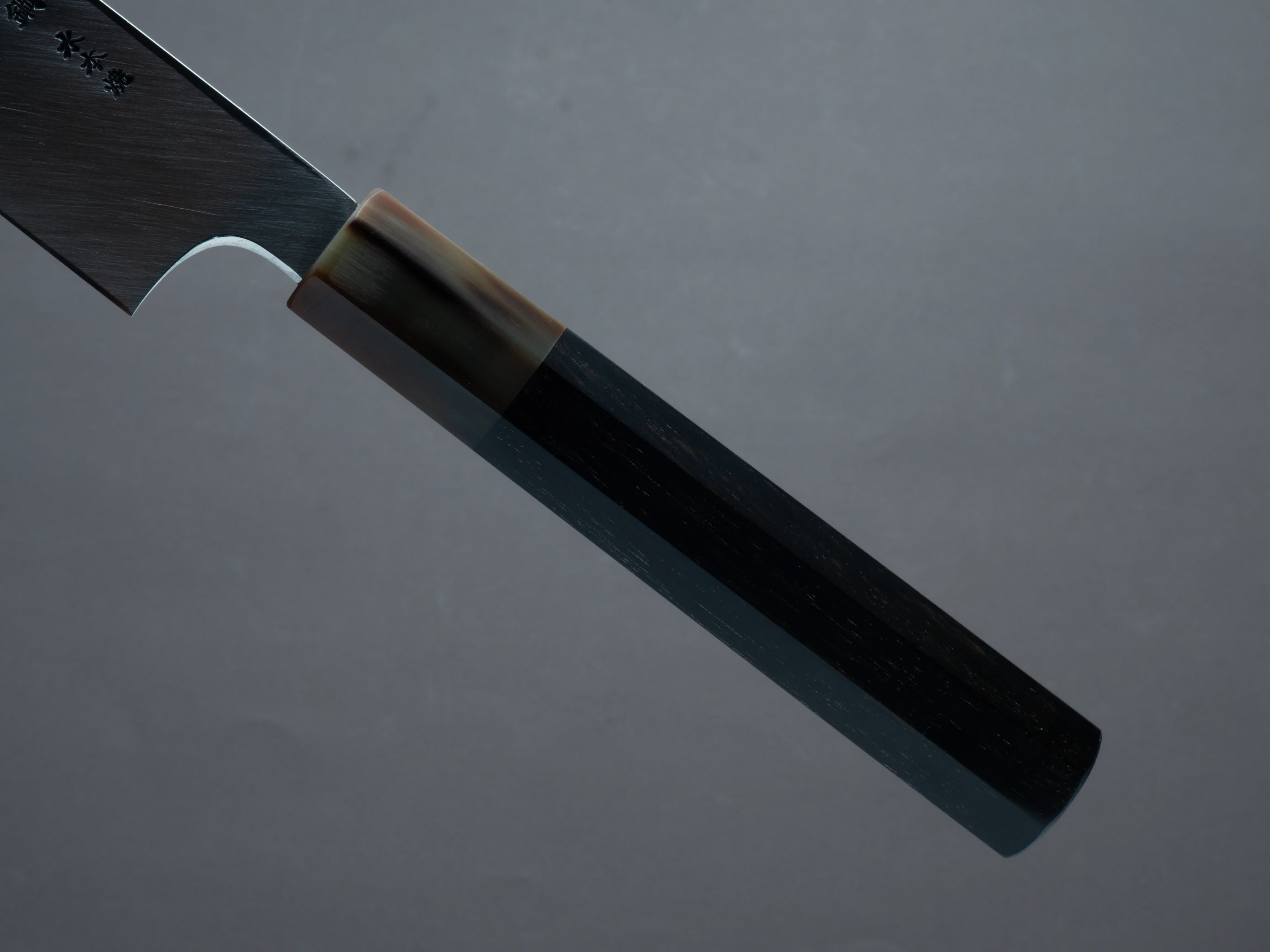 Hitohira - Togashi - Blue #1 - Mizu Honyaki - 300mm Yanagiba - Taihei Ebony Handle (Saya) - Image 5