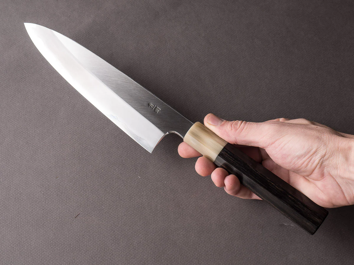 Hitohira - Togashi - Blue #1 Stainless Clad - 210mm Gyuto - Ebony Handle - Image 7