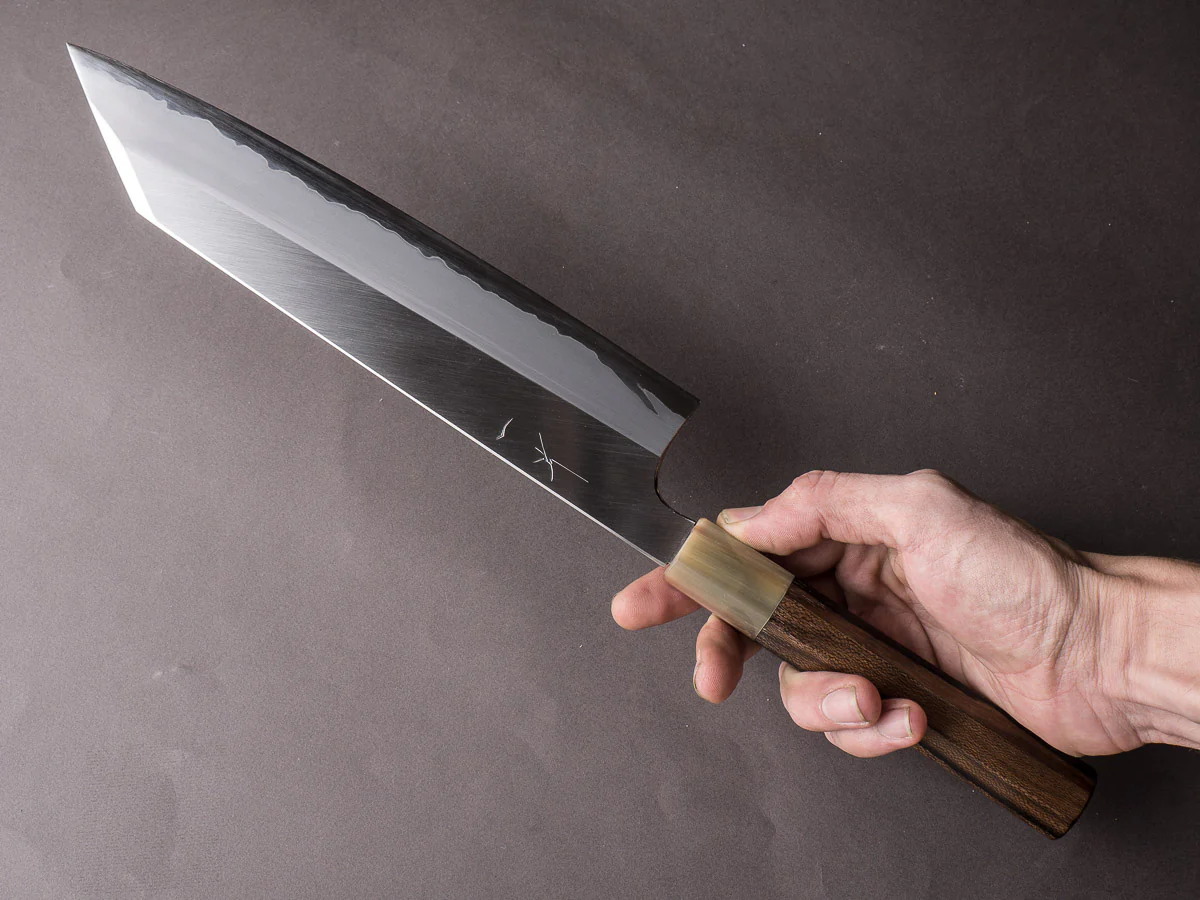 Hitohira - Togashi - Blue #1 Stainless Clad - 270mm Kiritsuke Gyuto - Ziricote Handle - Image 3