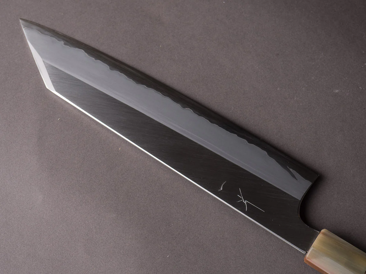 Hitohira - Togashi - Blue #1 Stainless Clad - 270mm Kiritsuke Gyuto - Ziricote Handle - Image 7