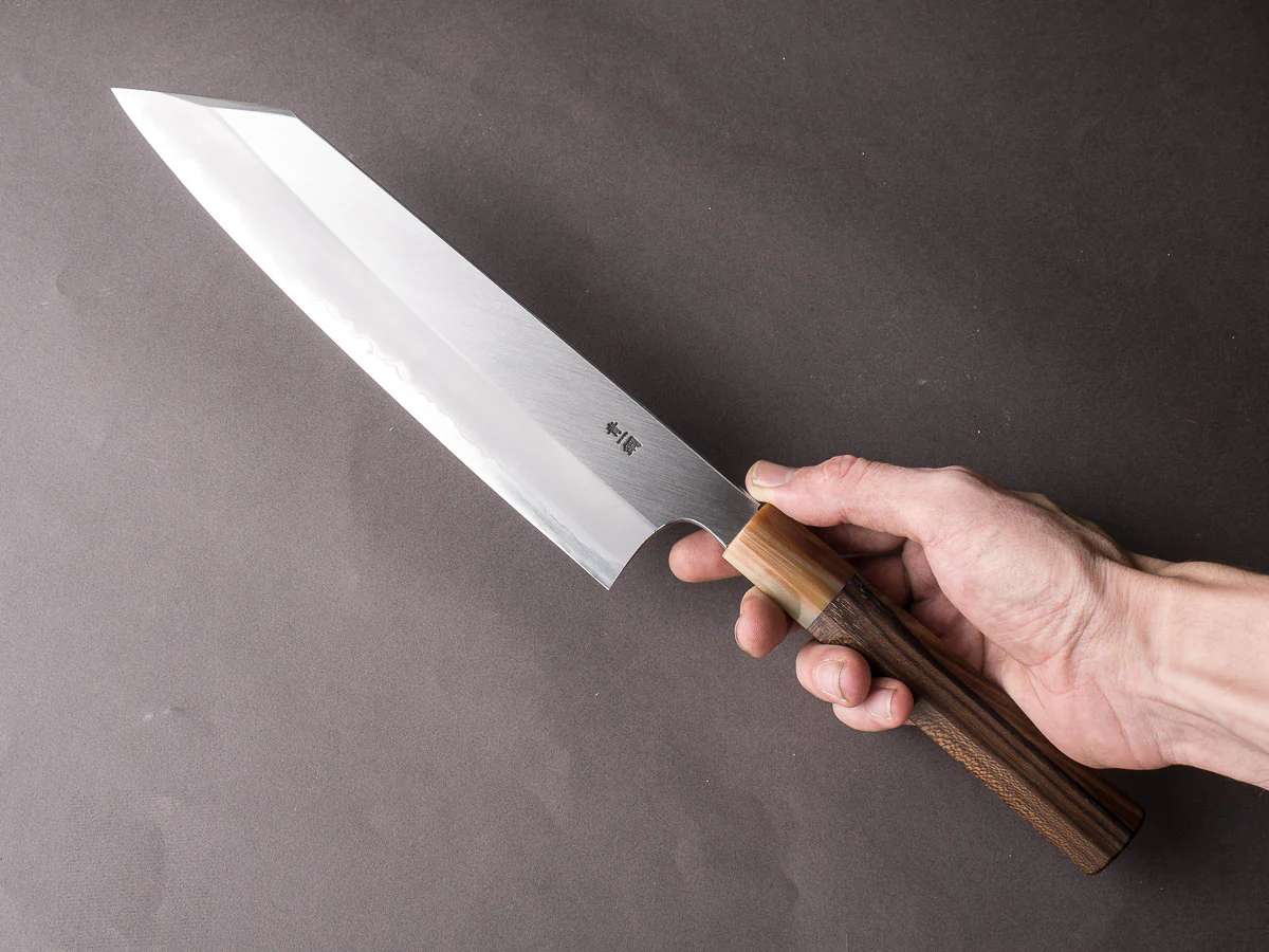 Hitohira - Togashi - Blue #1 Stainless Clad - 270mm Kiritsuke Gyuto - Ziricote Handle - Image 9
