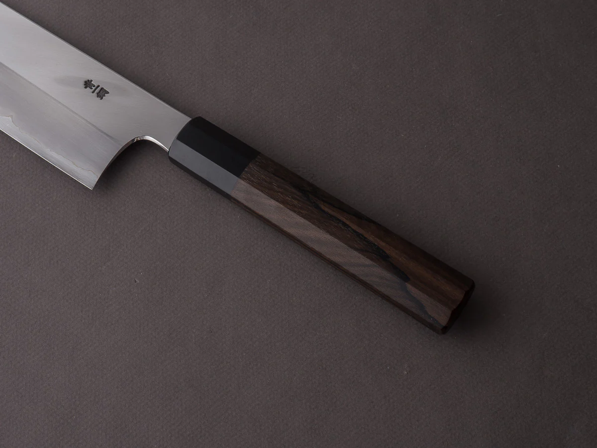 Hitohira - Togashi - Blue #1 Stainless Clad - 270mm Kiritsuke Gyuto - Ziricote Handle - Image 10