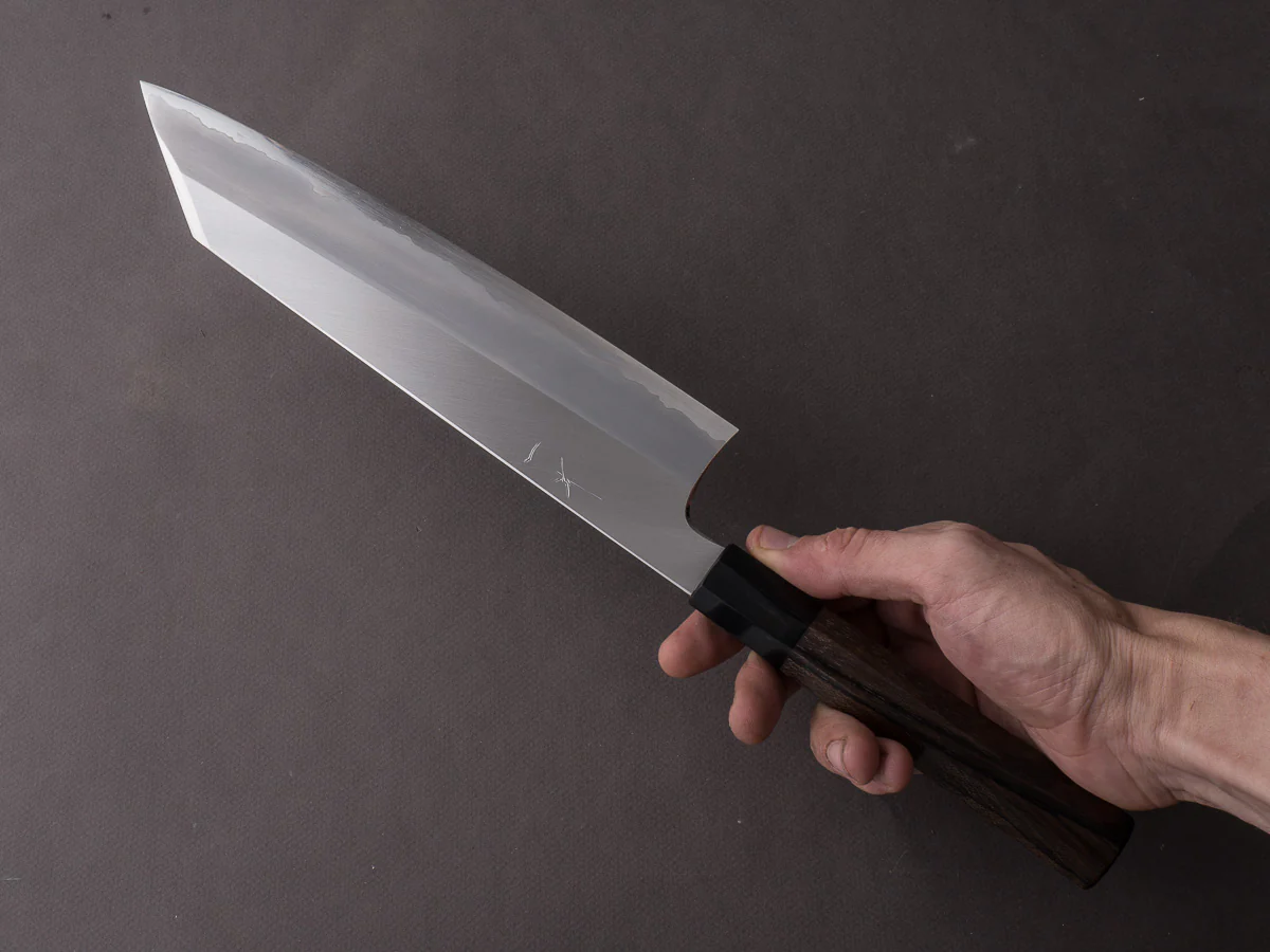 Hitohira - Togashi - Blue #1 Stainless Clad - 270mm Kiritsuke Gyuto - Ziricote Handle - Image 4