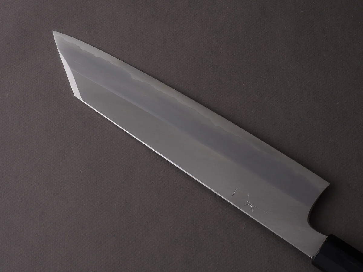 Hitohira - Togashi - Blue #1 Stainless Clad - 270mm Kiritsuke Gyuto - Ziricote Handle - Image 8
