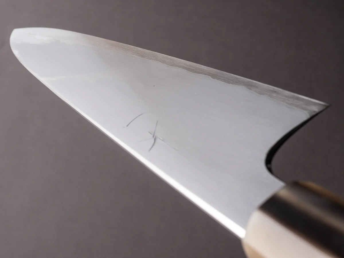 Hitohira - Togashi - Blue #1 Stainless Clad - Kasumi - 210mm Gyuto - Ebony Handle - Image 10
