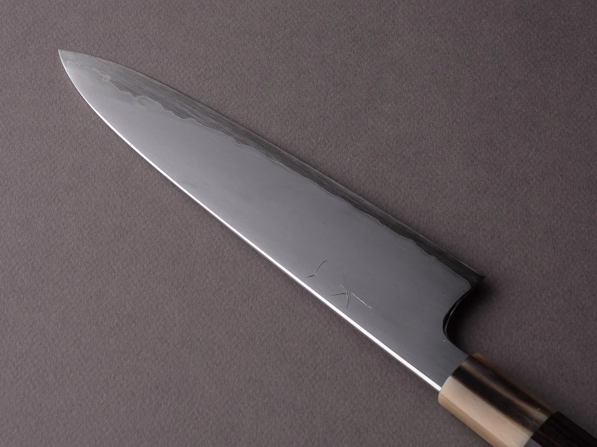 Hitohira - Togashi - Blue #1 Stainless Clad - Kasumi - 210mm Gyuto - Ebony Handle - Image 2