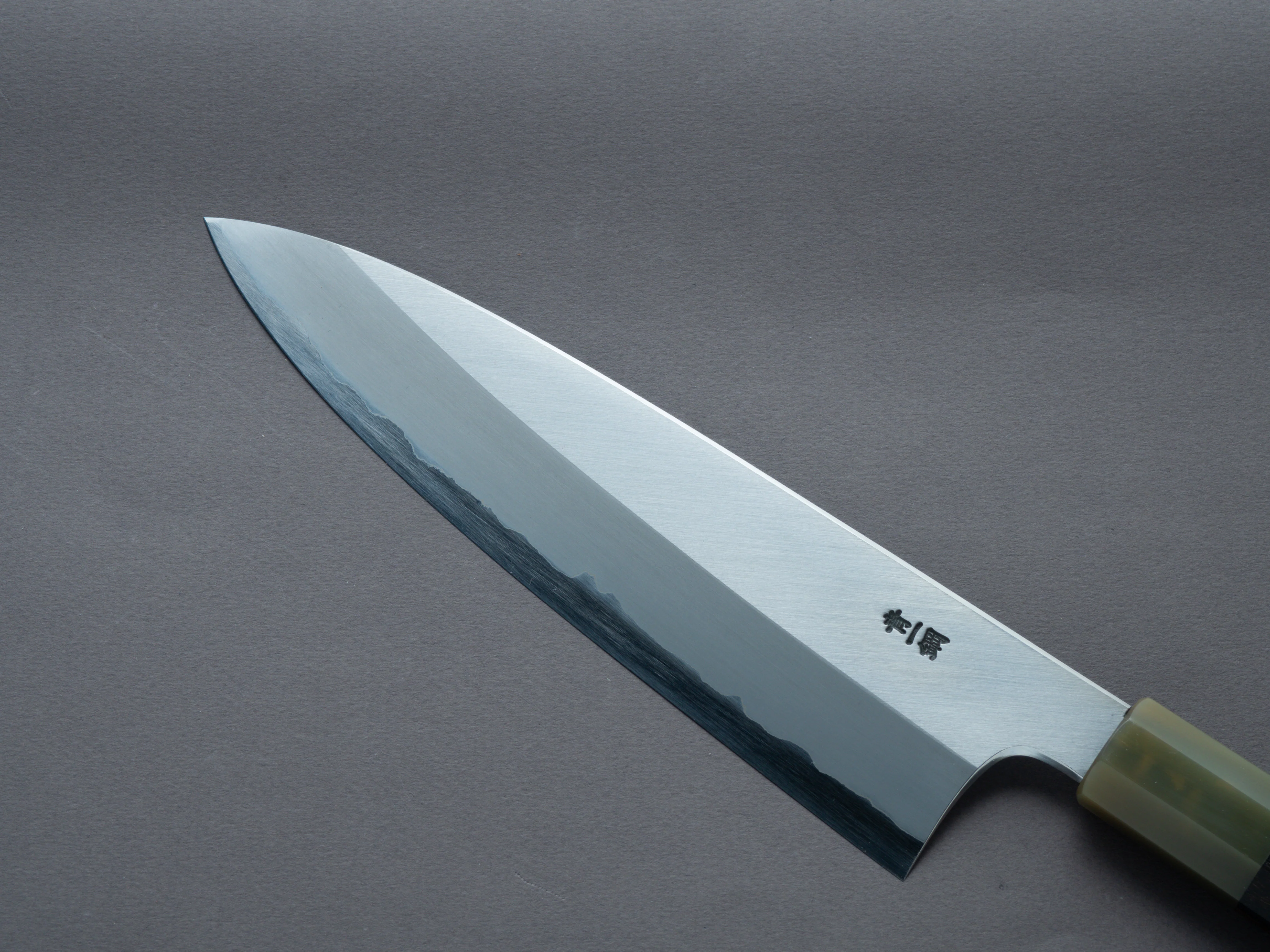 Hitohira - Togashi - Blue #1 Stainless Clad - Migaki - 210mm Gyuto - Ziricote Handle - Image 3