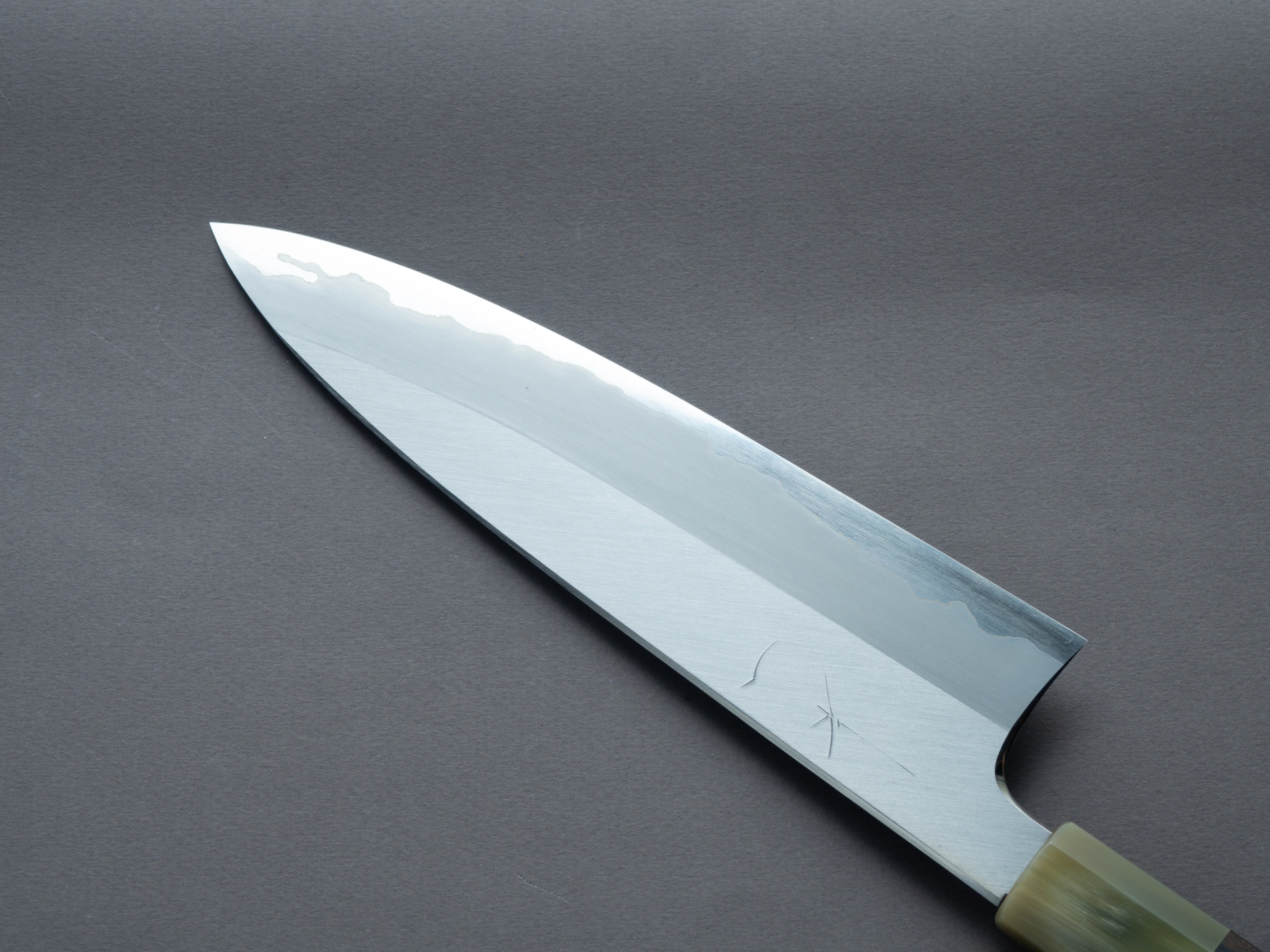 Hitohira - Togashi - Blue #1 Stainless Clad - Migaki - 210mm Gyuto - Ziricote Handle - Image 4