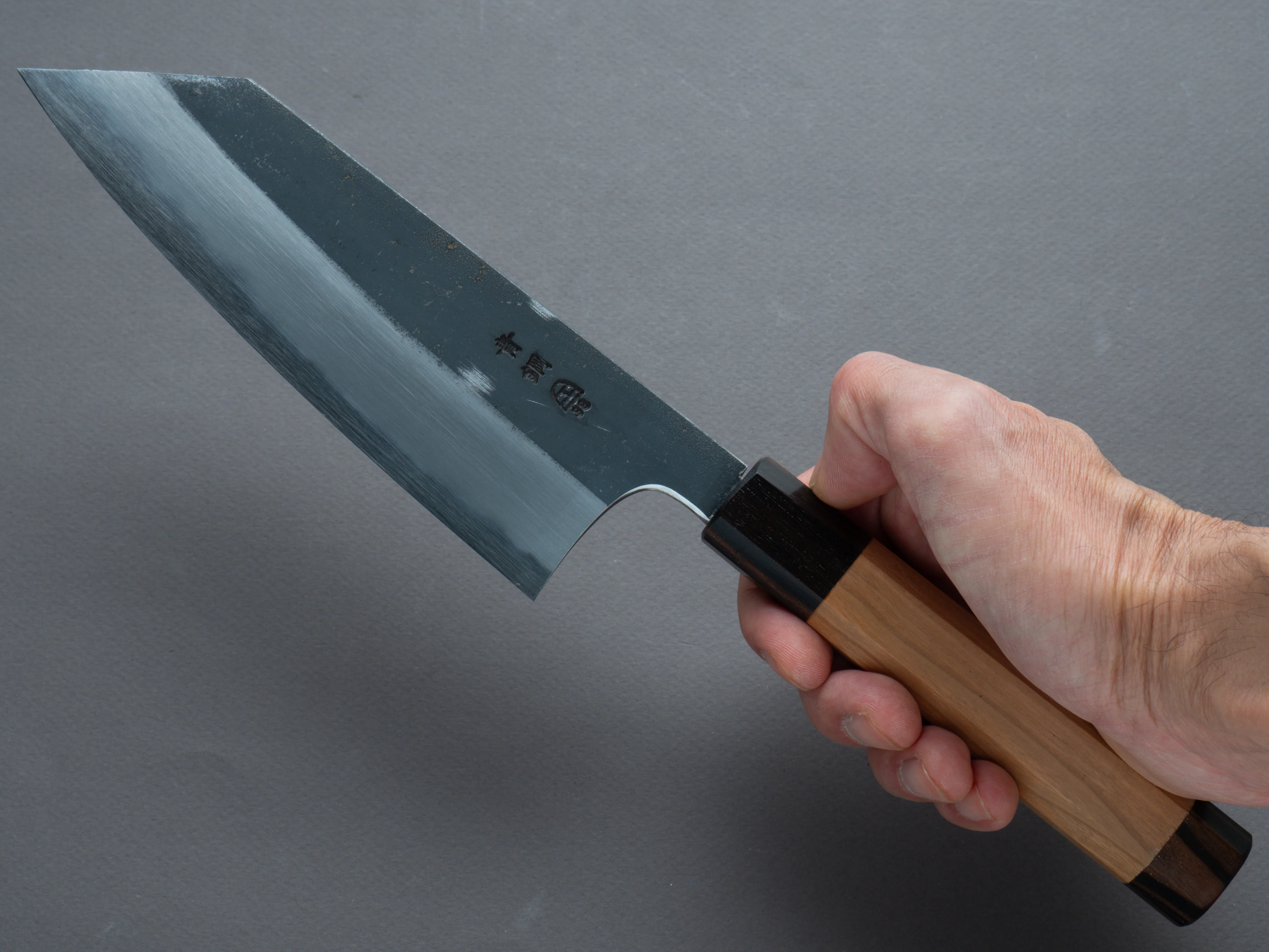 Hitohira - Togashi - Blue #2 - Kurouchi - Bunka - Cherrywood Handle (Ebony End) - Image 6