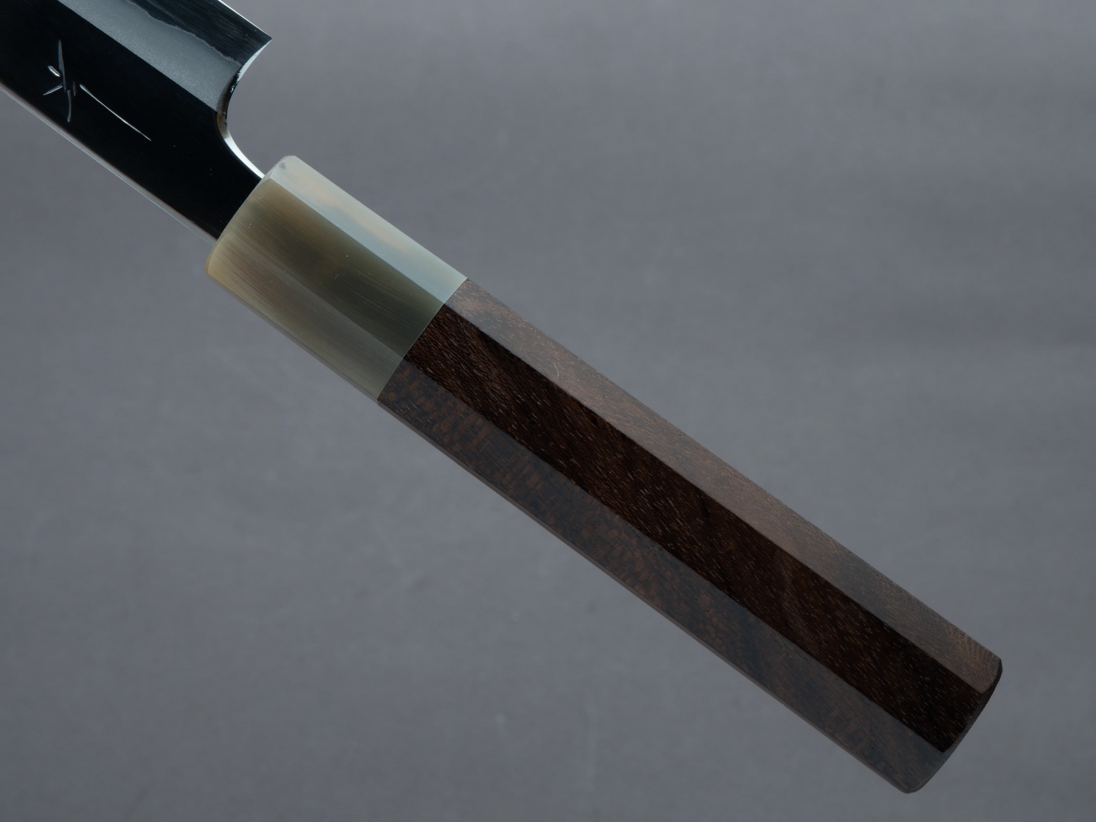 Hitohira - Togashi - Stainless Clad Blue #1 - Mirror Polished - 165mm Petty - Ziricote Handle - Image 5