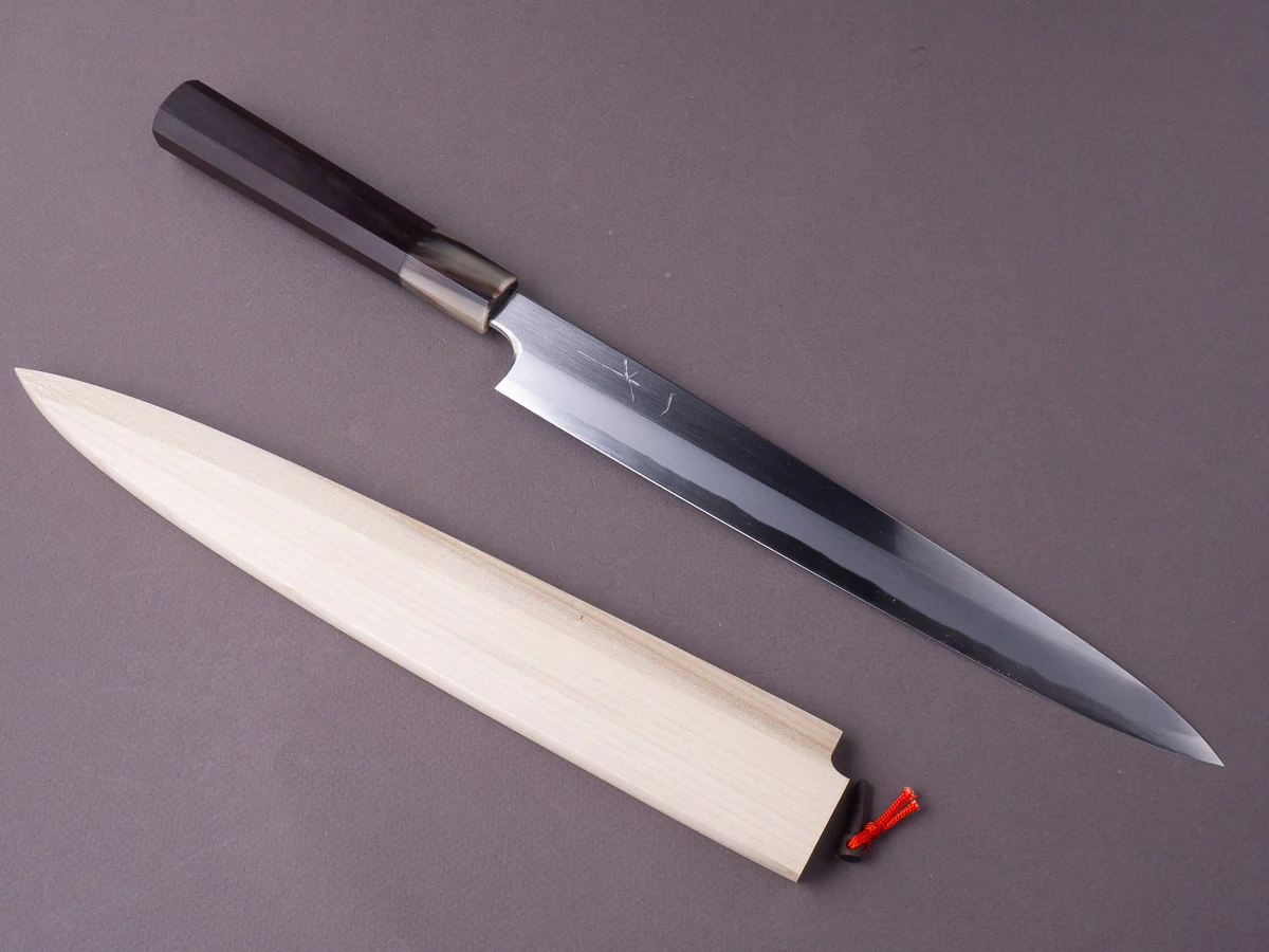 Hitohira - Togashi - Tachi White #1 - 270mm Yanagiba - Ebony Handle - Saya