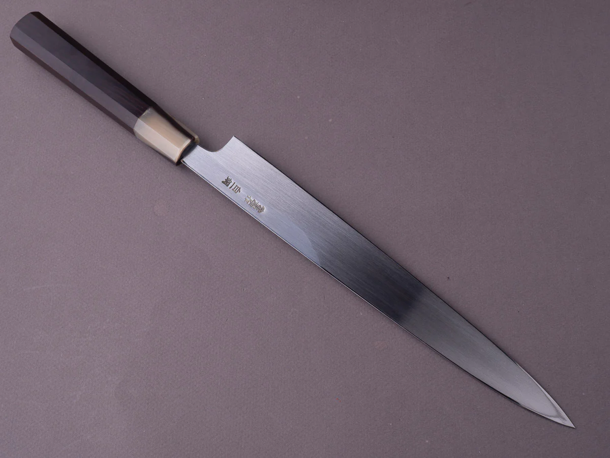 Hitohira - Togashi - Tachi White #1 - 270mm Yanagiba - Ebony Handle - Saya - Image 3
