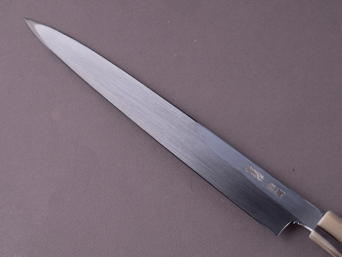 Hitohira - Togashi - Tachi White #1 - 270mm Yanagiba - Ebony Handle - Saya - Image 5