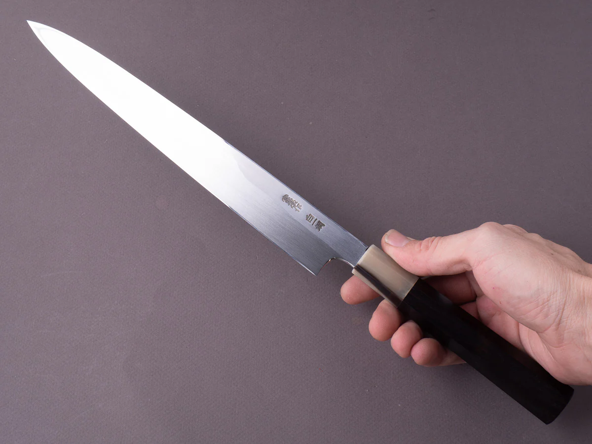 Hitohira - Togashi - Tachi White #1 - 270mm Yanagiba - Ebony Handle - Saya - Image 7