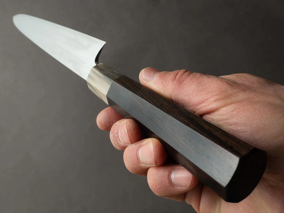 Hitohira - Togashi - White #1 - Damascus - 300mm Yanagiba - Ebony Handle - Image 9
